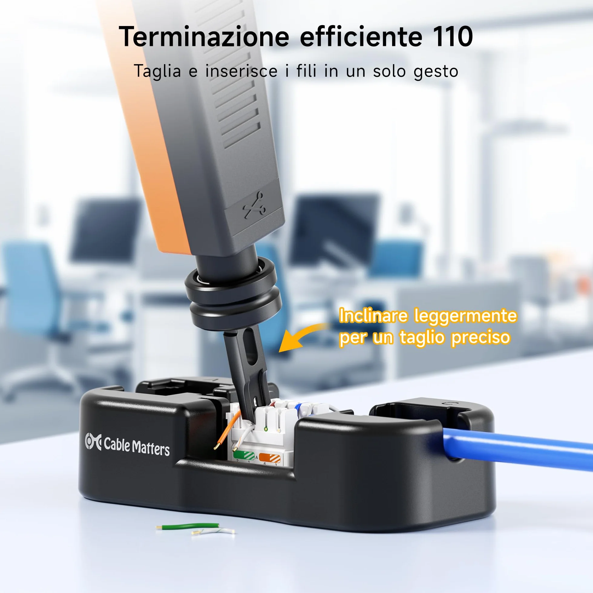 Cable Matters 110 Punch Down Tool con lama 110, strumento Ethernet Punchdown, strumento Keystone Punch Down per rete Cat 8, Cat 7, Cat 6A, Cat 6, Cat 5e, Cat 5
