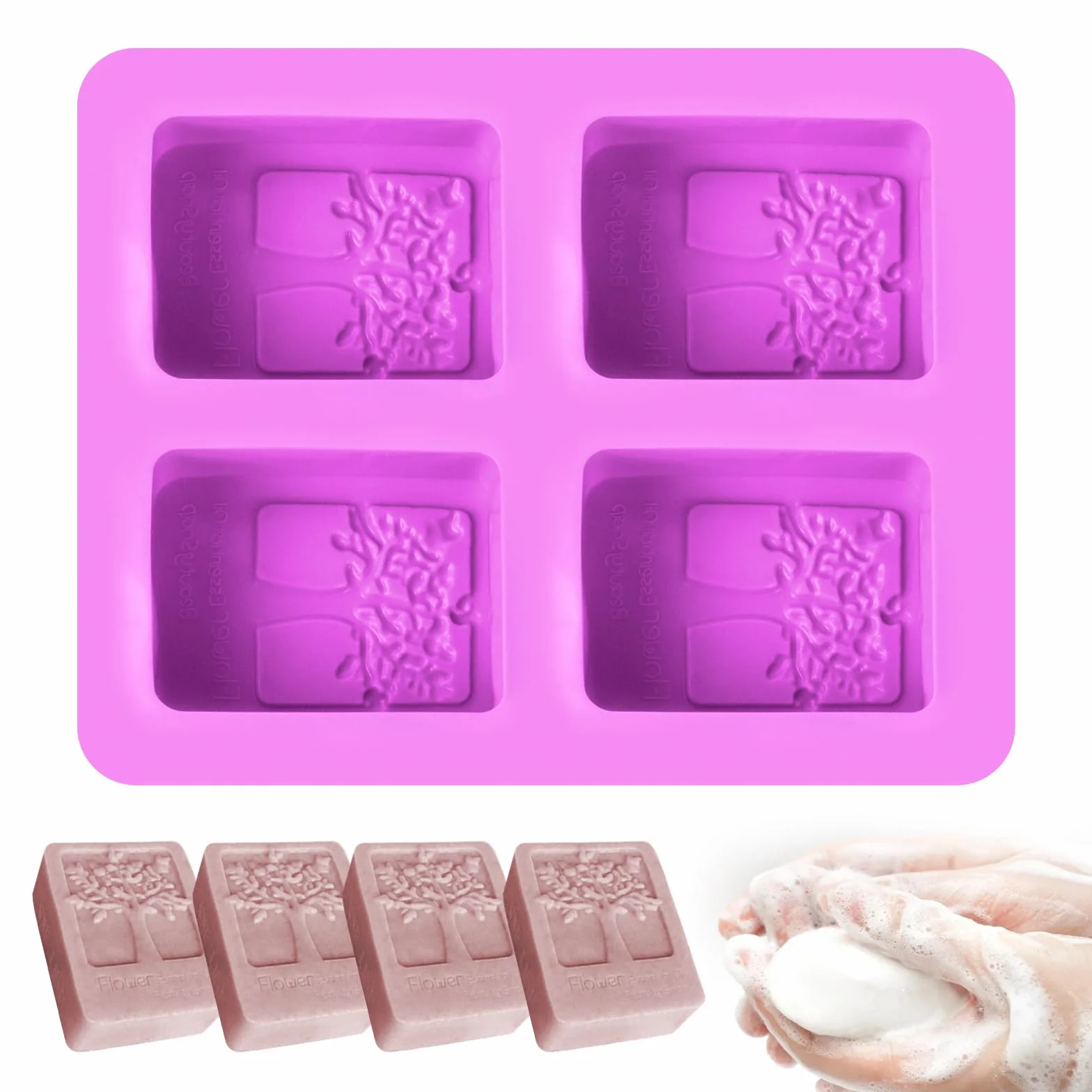 Stampi per Sapone, Sapone in Silicone Stampo, Stampi in Silicone per Sapone DIY, per Saponette Fatte a Mano, Ghiaccio, Torte, Budini, Cioccolatini