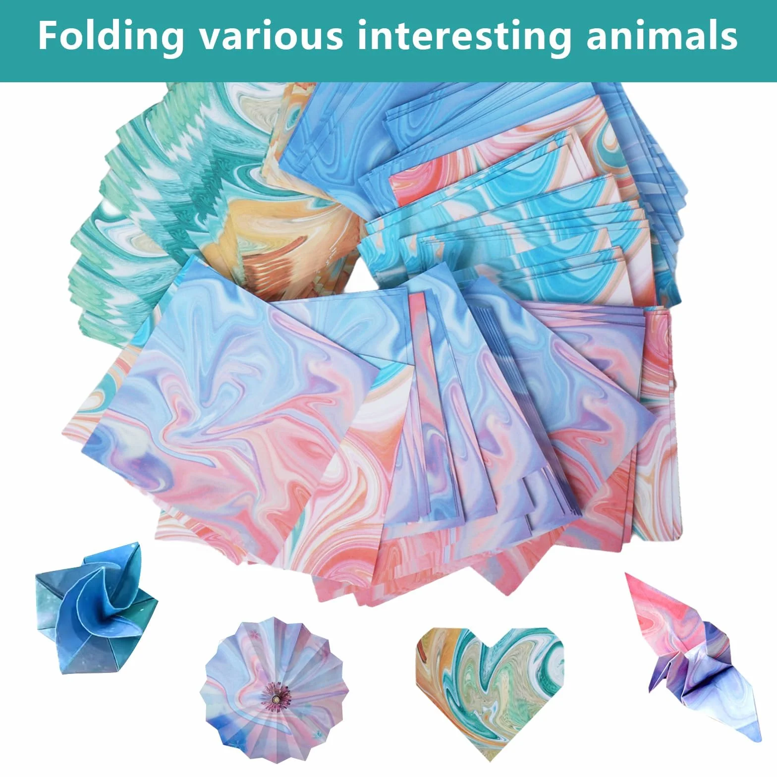 400 Fogli di Carta Origami Sfumata, 9,5 x 9,5 cm Fogli Cartoncini Colorati, Cartoncino Colorato per Progetti Artistici, DIY Lavori Creativi fai-da-te
