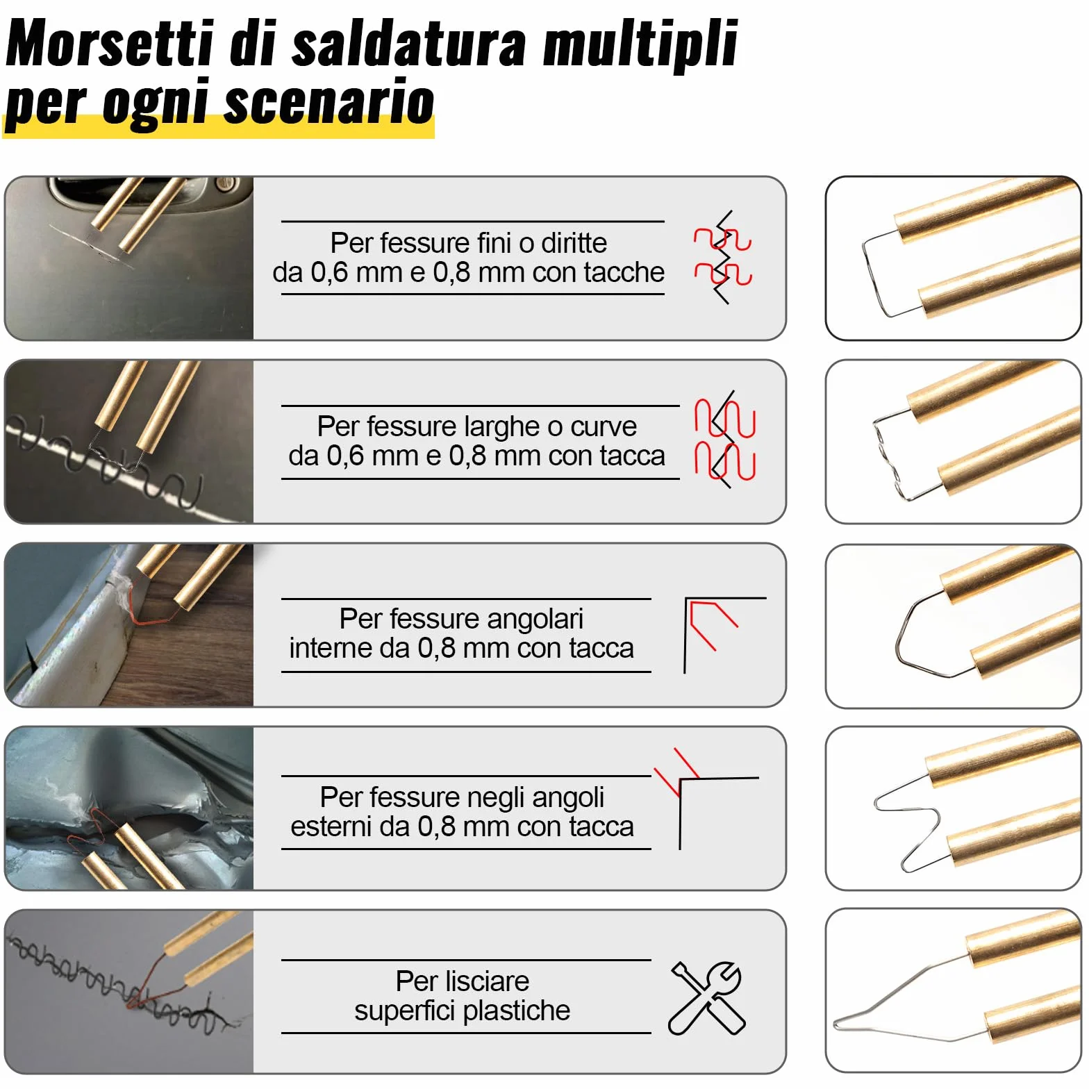 KAEFUYS Saldatrice per Plastica 170W 220V Plastica Saldatrice Kit con 805 Pezzi Chiodi per Saldatura e 7 Forme Diverse Saldatrice Plastica per Riparazione Auto Paraurti Auto Ricambi