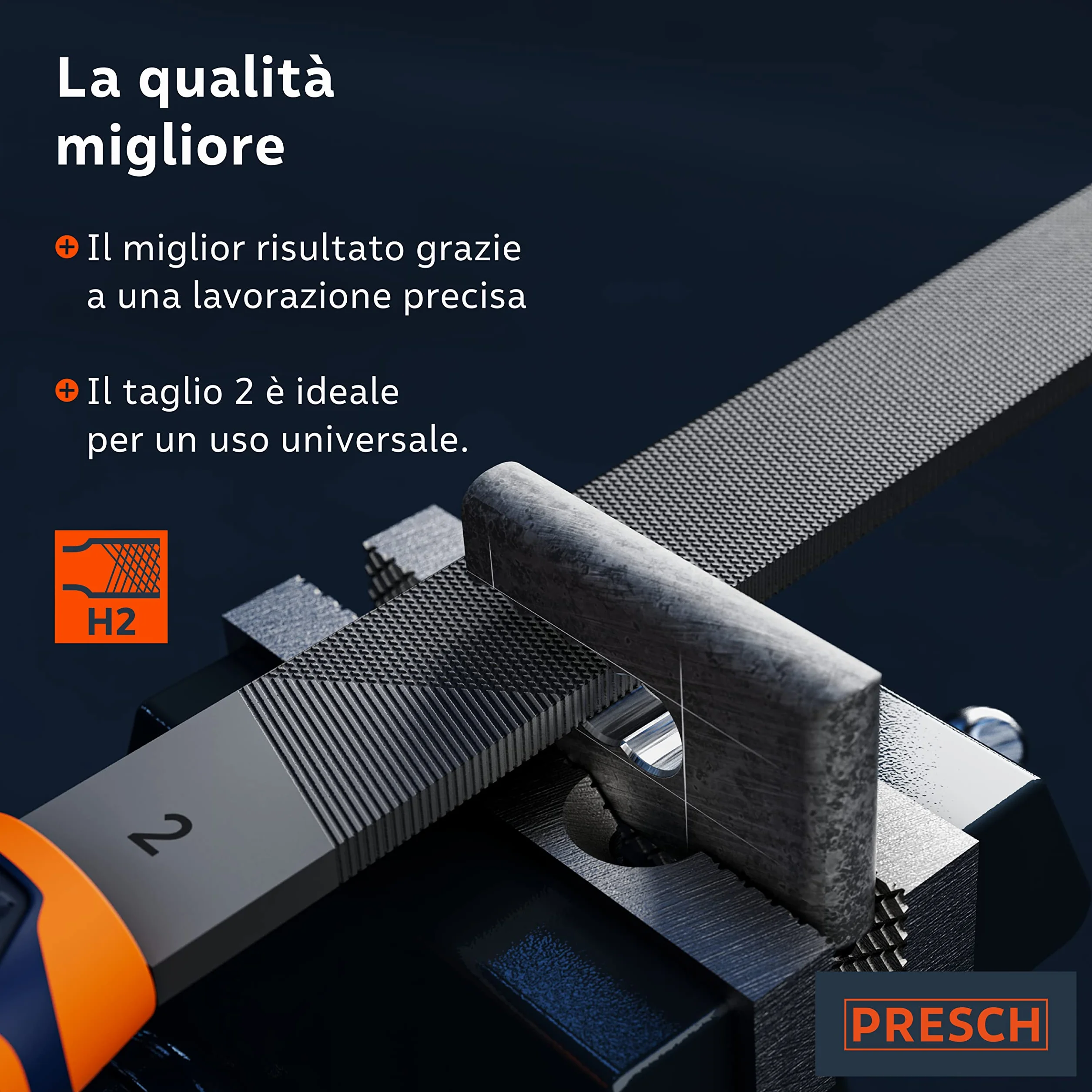 Presch Set di lime per legno e metallo 6 pezzi incl. borsa - Set di lime incl. raspa semitonda, lima piatta per ceppi, lima semitonda, lima rotonda, lima triangolare e lima quadrata