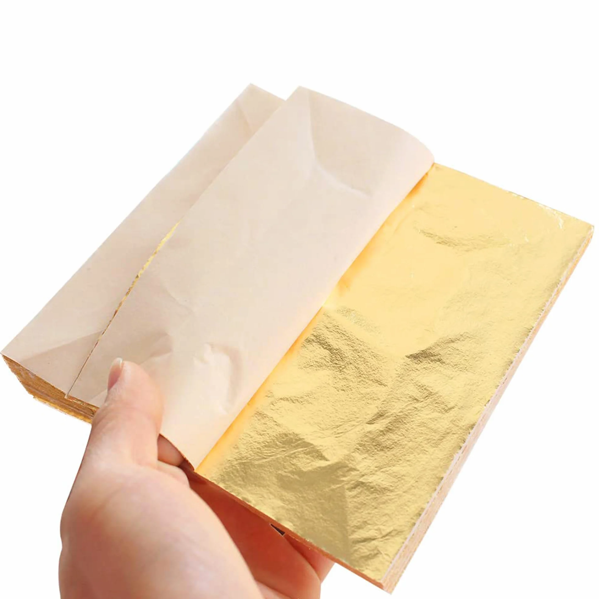 KIRIN Fogli Foglia Oro, 14x14 cm 100 Pezzi di Lamina d'oro per Doratura, Progetti di Artigianato, Mobili, Decorazioni per la Casa