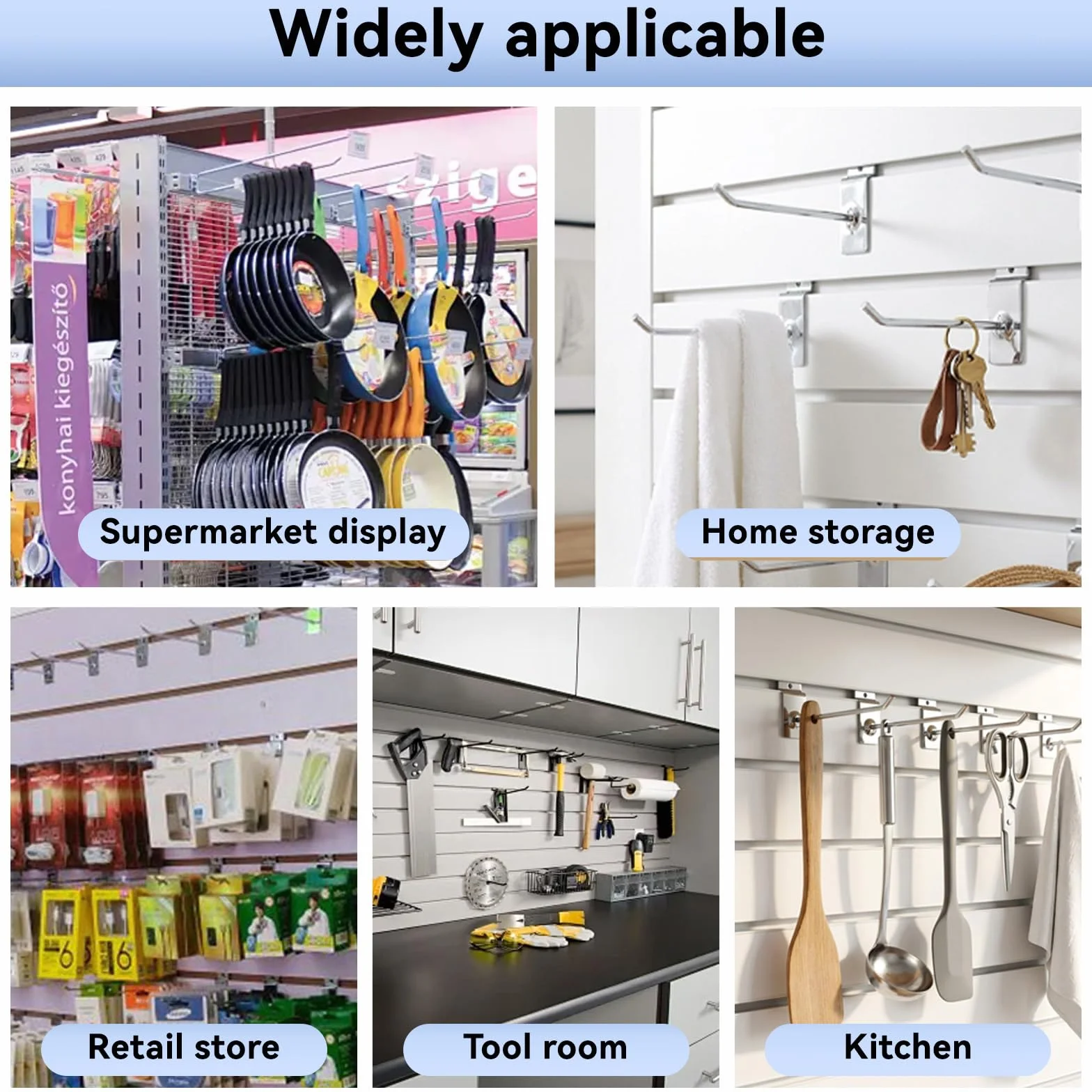 50 Pezzi 20cm Ganci per Pannello Dogato, Gancio per Display per Griglia in Metallo Forato Gancio per Scaffale per Supermercato per Esposizione Commerciale al Dettaglio