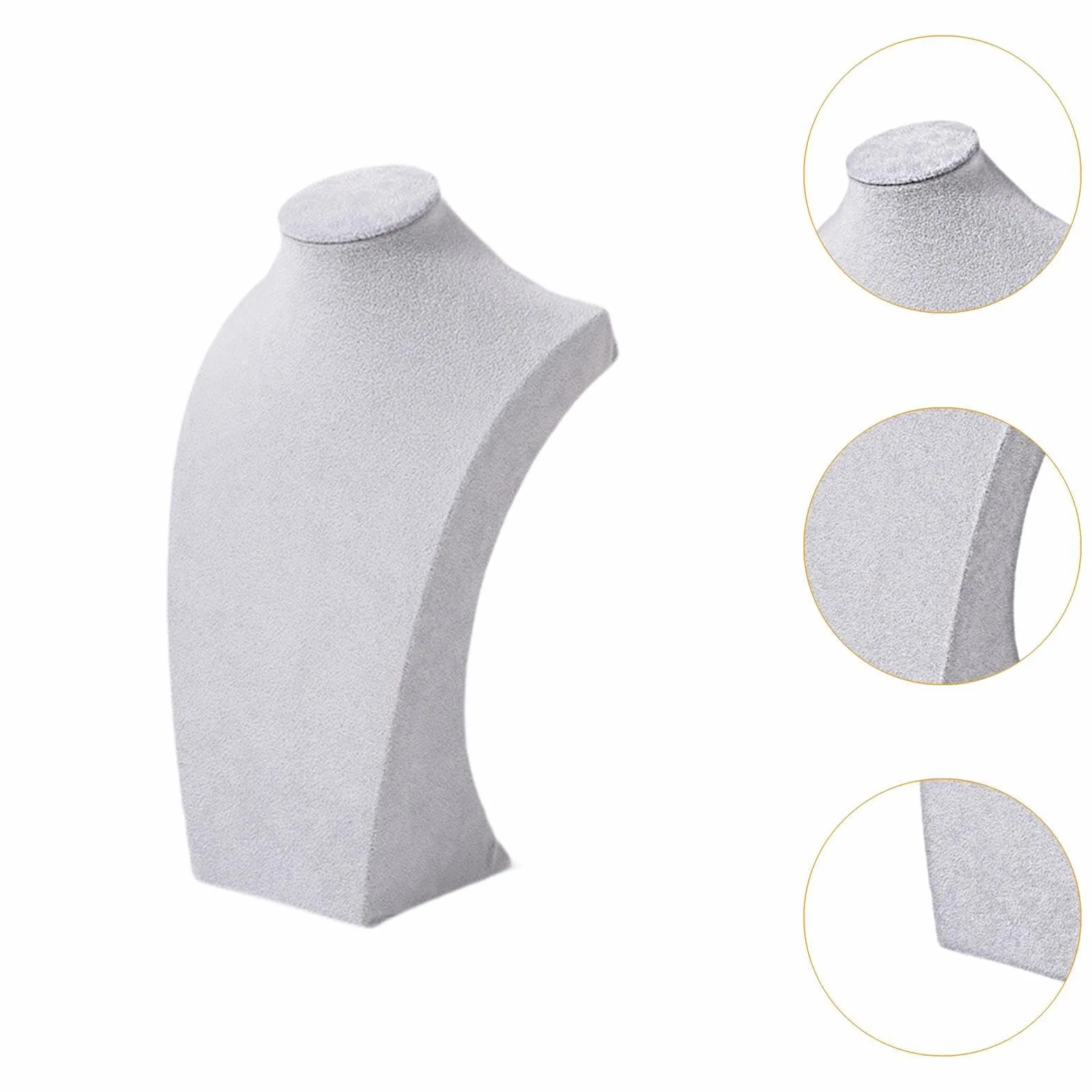 Espositore per collana Supporto per manichino Vetrina Decorazione Busto per gioielli Grigio 30 cm