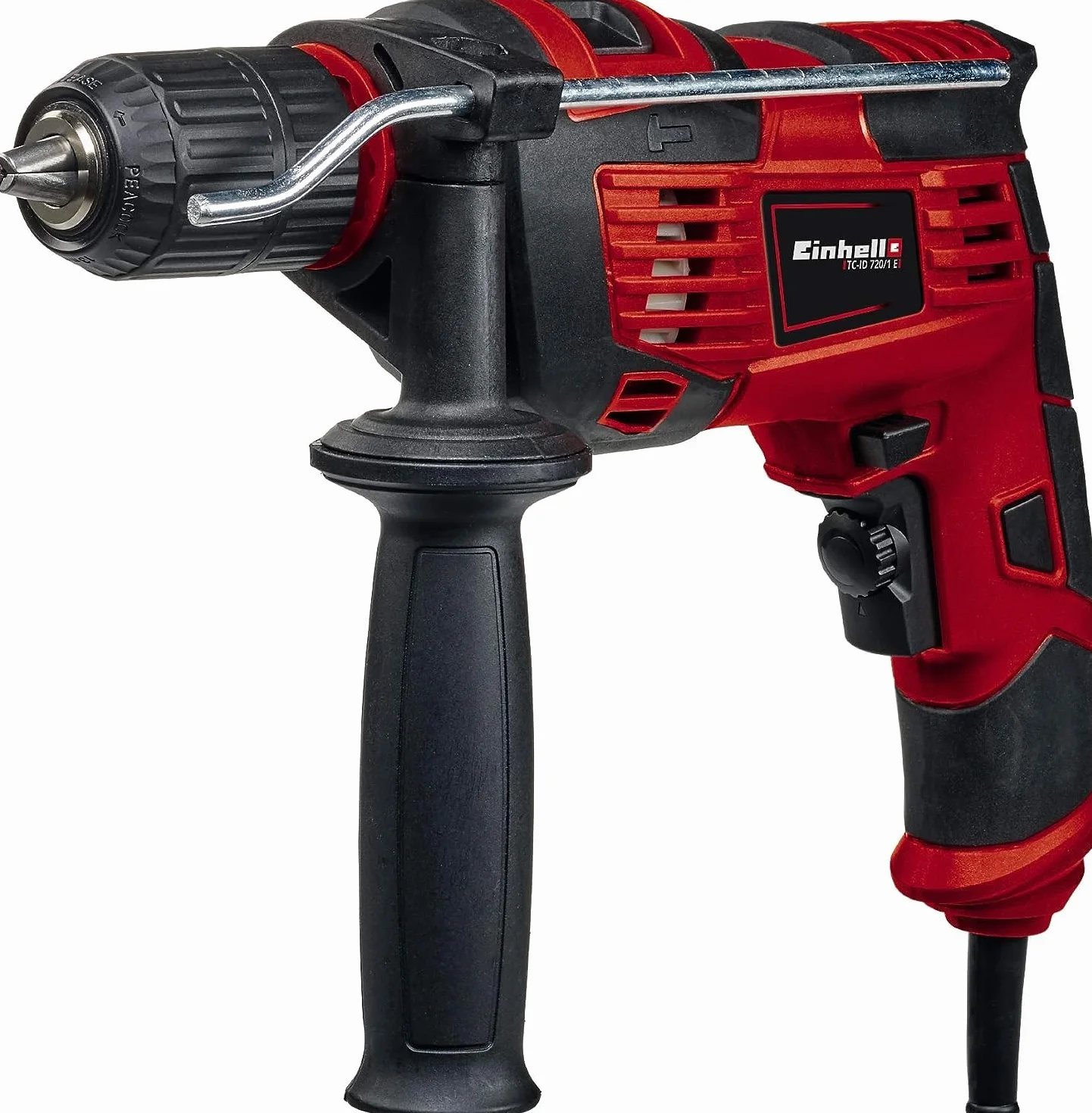 Einhell Trapano a percussione TC-ID 720/1 E (trapanatura/percussione, mandrino da 13 mm, regolazione elettronica dei giri, interruttore blocco funzionamento continuo, impugnatura supplementare)
