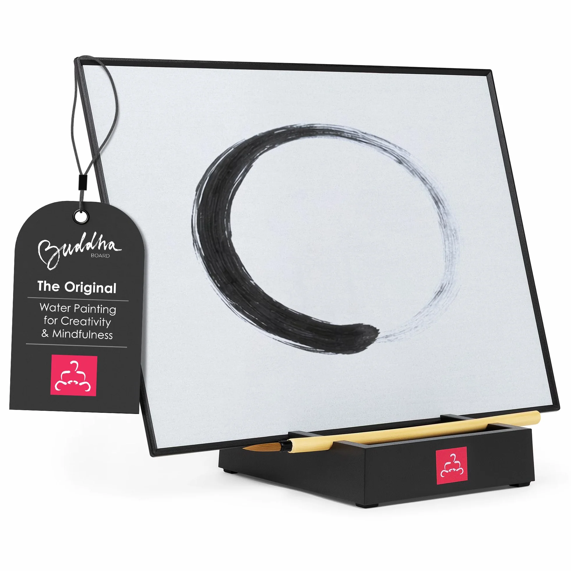 Buddha Board | Tavola Buddha originale 30x24x0,6 | Superficie altamente assorbente | Include tavola/lavagna, supporto impermeabile e spazzola in bambù