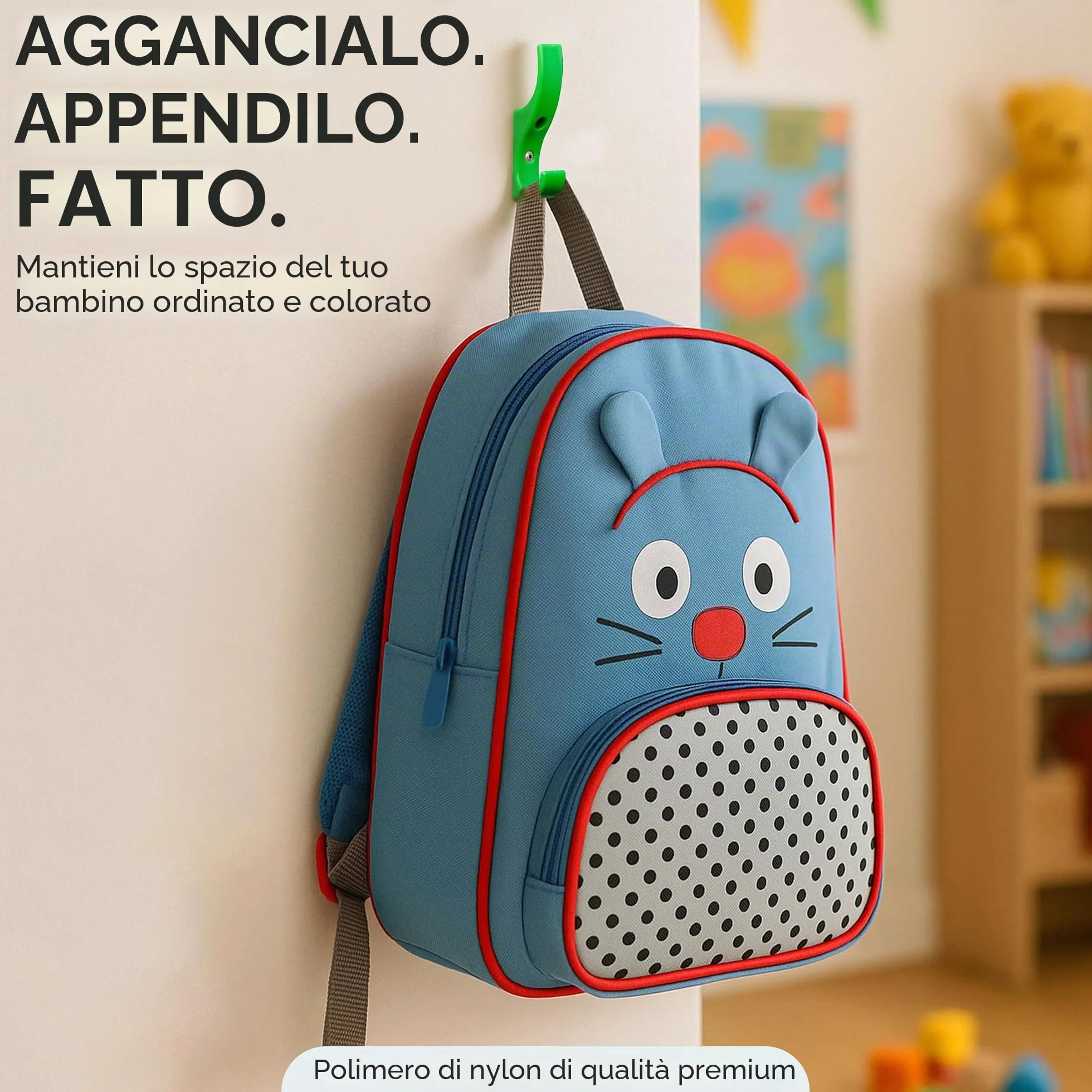 Toughook Mini Ganci da Parete 5 Pezzi Assortiti per Appendere Borse Cappelli Cappotti