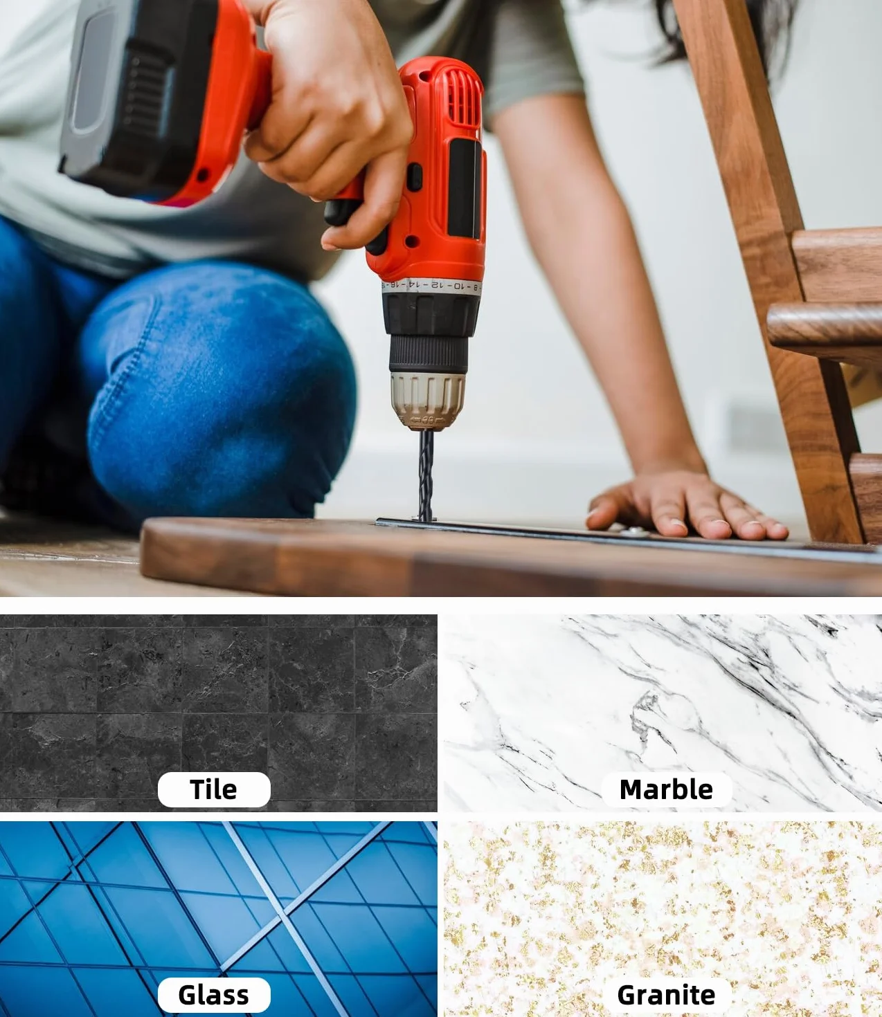 LEAZZLE Punte Trapano Gres Porcellanato,10 pezzi Punte per Gres Porcellanato Professionale per Vetro, Piastrelle,Ceramica, Granito,Marmo,Ø 3-12 MM