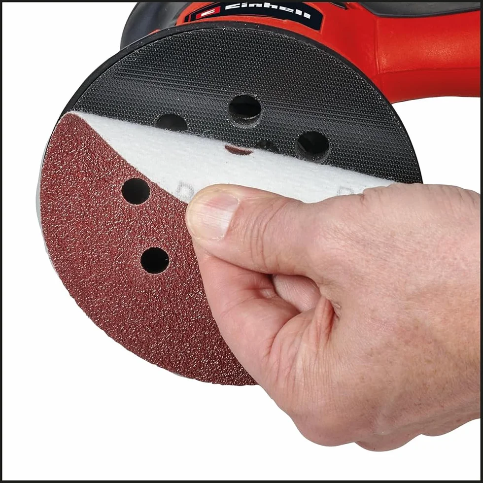 Einhell Smerigliatrice orbitale TC-RS 425 E (425 W, piatto abrasivo Ø 125 mm, numero massimo di oscillazioni 26.000 min-1, circuito oscillante 2,5 mm, con carta vetrata 1 x P60, P80, P120)