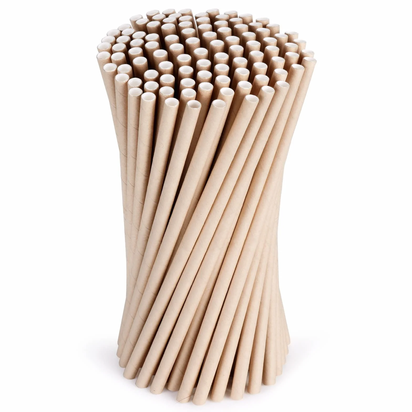 Vicloon 100pcs Cannucce di Carta Kraft Biodegradabili - Ecologiche per Compleanno, Matrimoni, Natale, Docce Bambino, Celebrazioni e Feste