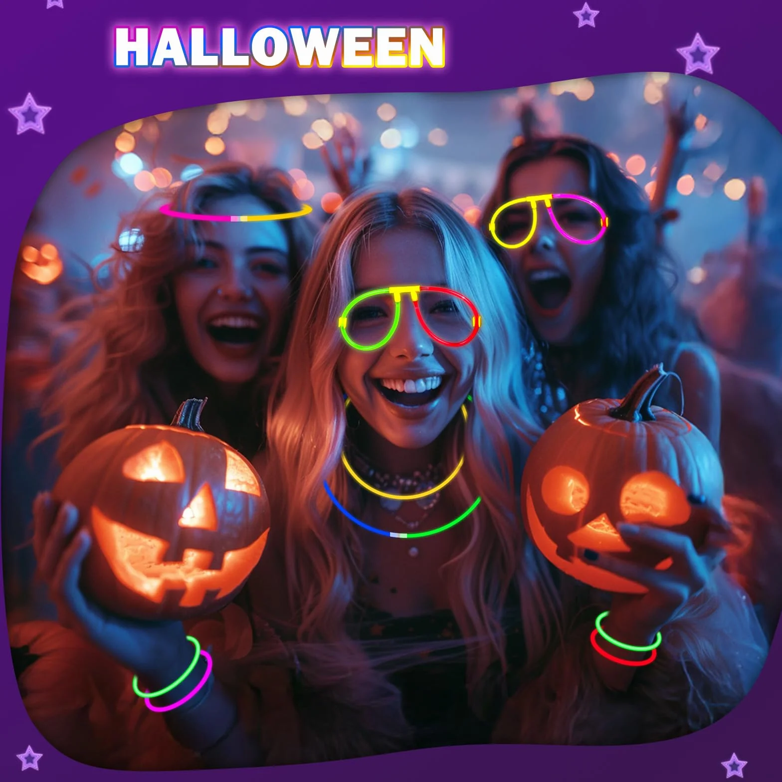 Starlight Glow Sticks Fluorescent Party Kit 230 Braccialetti Luminosi 130 Connettori
