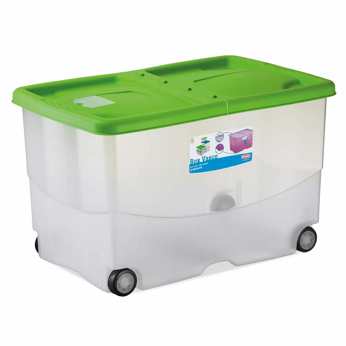 Stefanplast Vasco Scatola con Coperchio e Ruote, Plastica