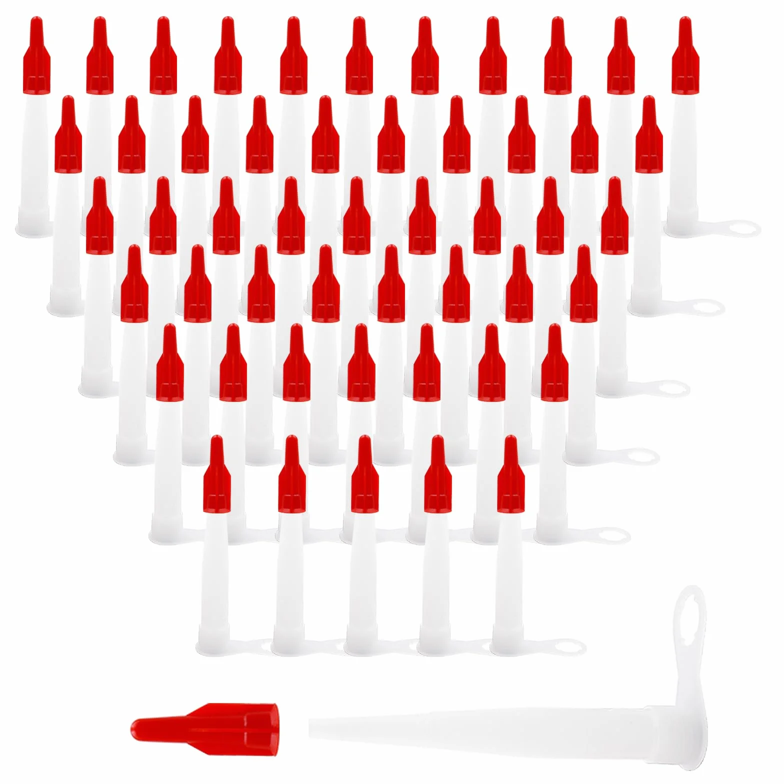 50 Pezzi Beccucci Silicone Beccucci per Cartuccia in Silicone Ugelli Per Calafataggio con Tappi Ugelli In Silicone Punte per Cartucce Silicone Ugelli per Pistola per Silicone Sigillante Adesivo