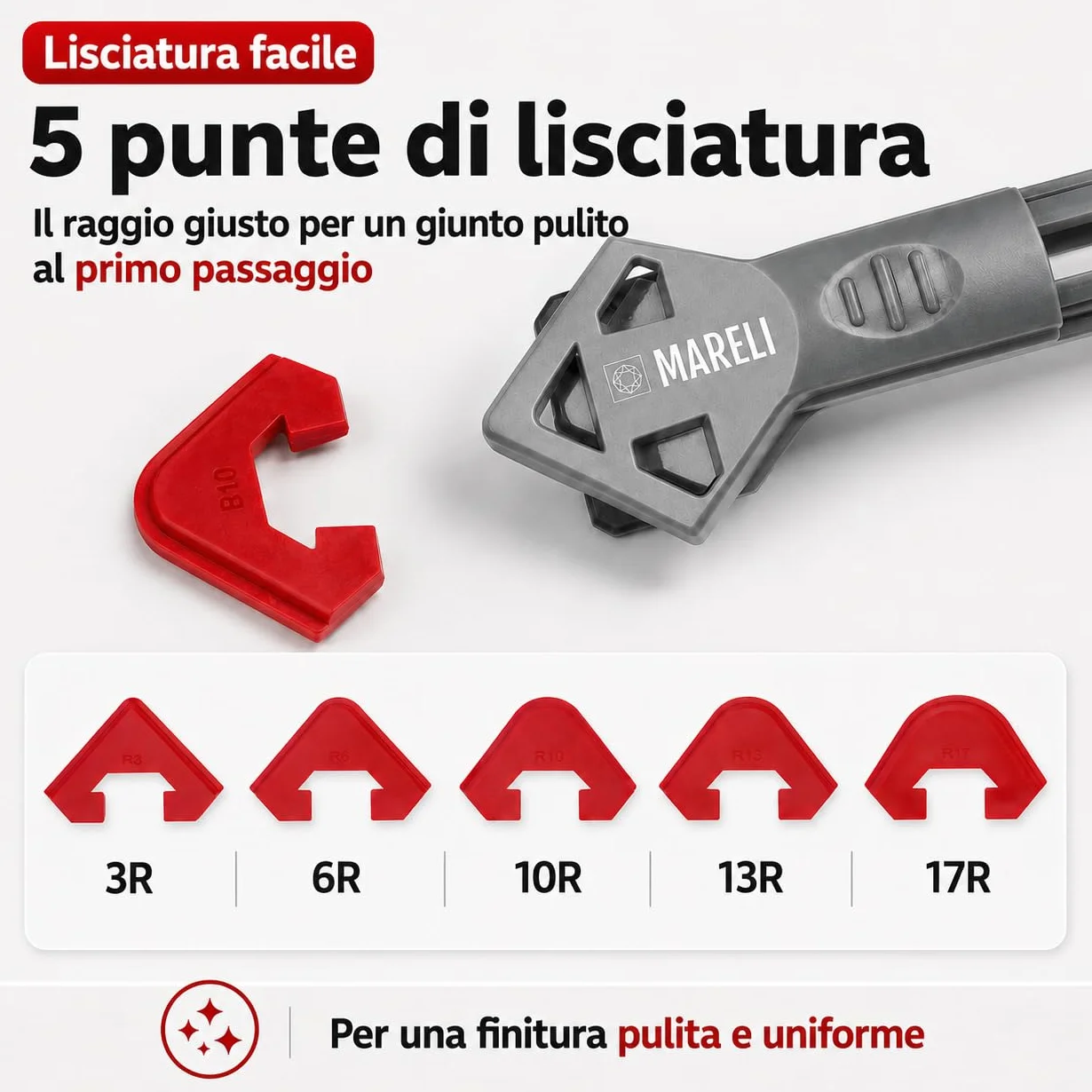 MARELI SERIE 7 - Spatola per Silicone Raschietto Togli Silicone Spatole per Silicone Calafataggio Flex Kit Silicone 7 in 1 Spatola Silicone Sigillante Professionale con Grout Remove per Bagno,Cucina