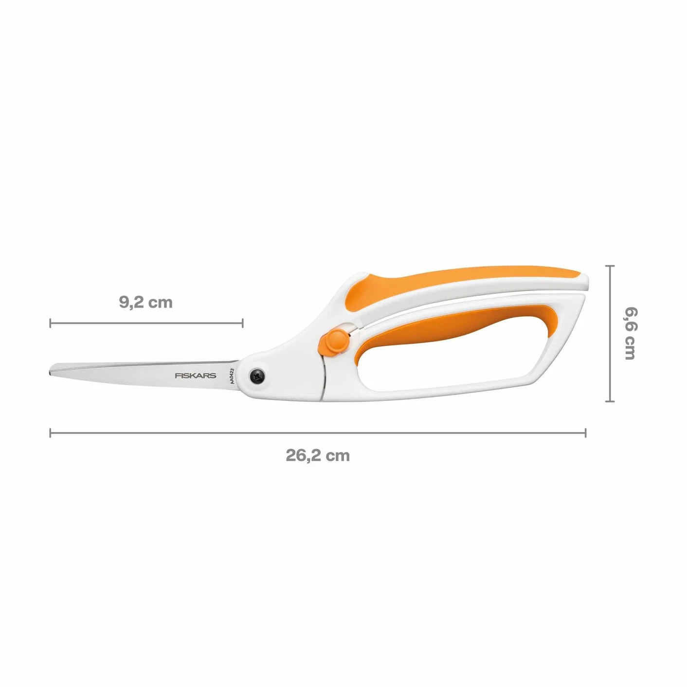 Fiskars Forbici Softgrip per Tessuti, Lunghezza: 26 cm, Lama in Acciaio Inox/Manici in Plastica, Bianco, Easy Action, 1070070