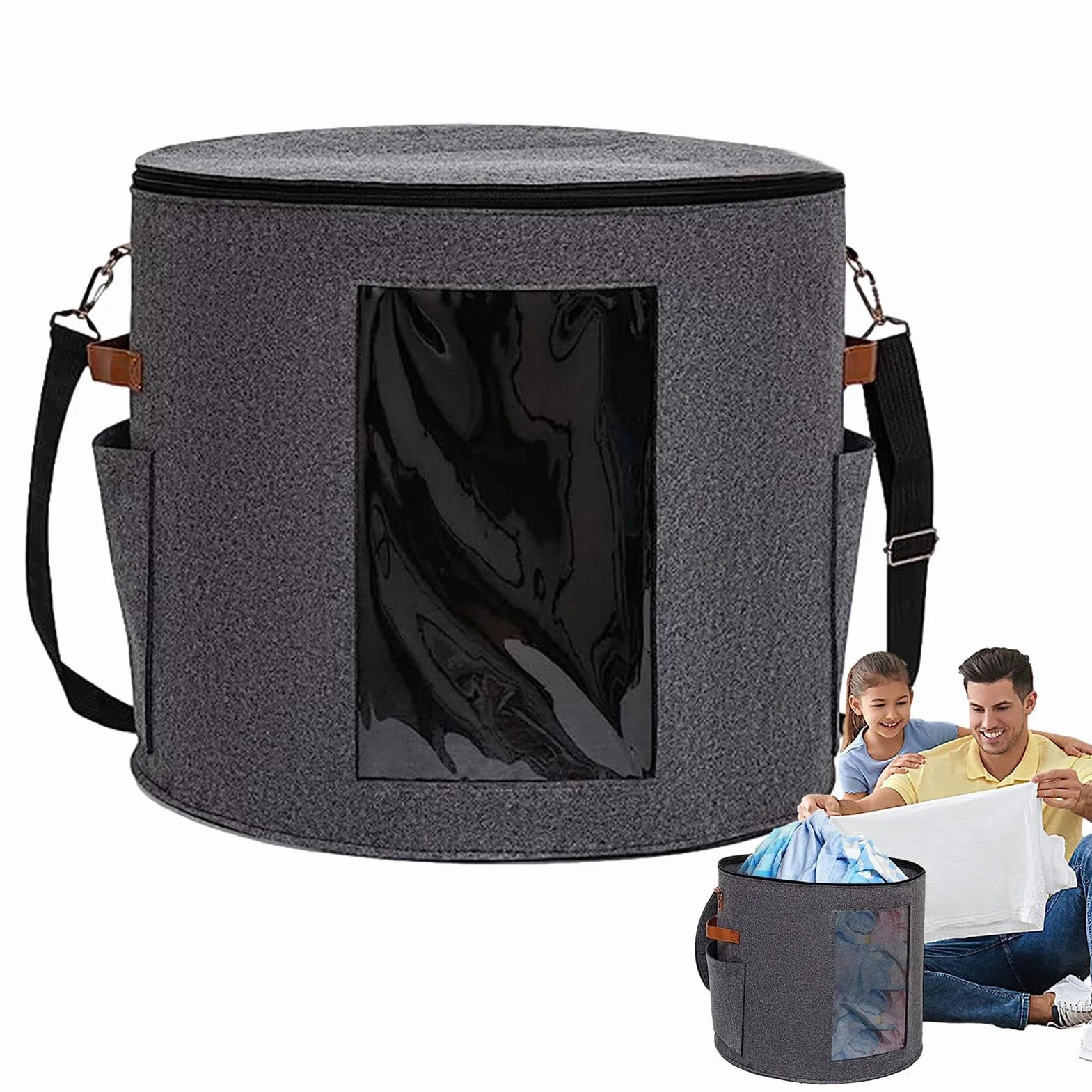Teksome Scatola per Cappelli,Custodia Pieghevole per Cappelli Grandi | Contenitore Portatile per Cappelli con Coperchio Antipolvere, Custodia per Cappelli Organizer per Cappelli di Grande capacità