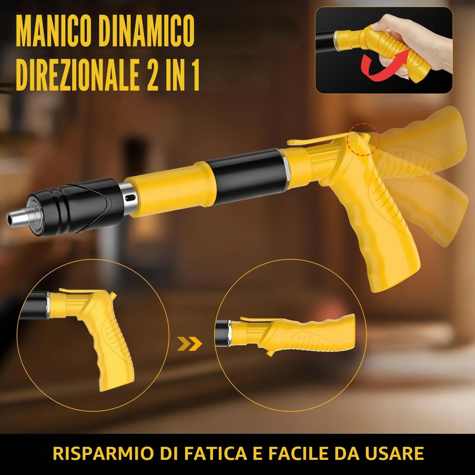 Spara Chiodi per Cemento e Ferro, Chiodatrice Manuale in Acciaio con Aste di Prolunga e 120 Chiodi Tondi, 5 Livelli Regolabili,Doppio Silenziatore e Valigetta per Parete, Mattoni o Acciaio (A)