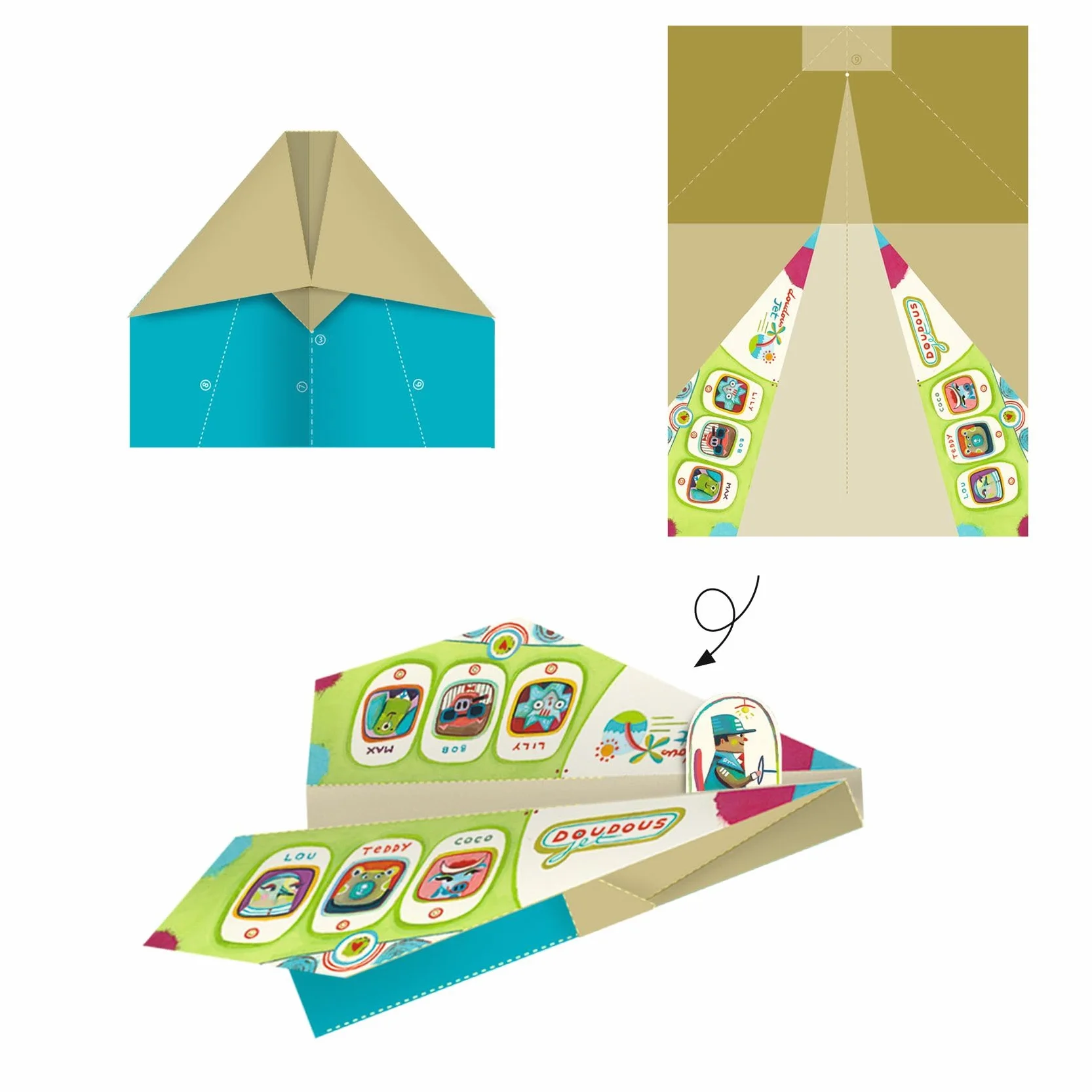 Djeco DJ08760 Planes Origami - Aeroplano in Carta, Multicolore