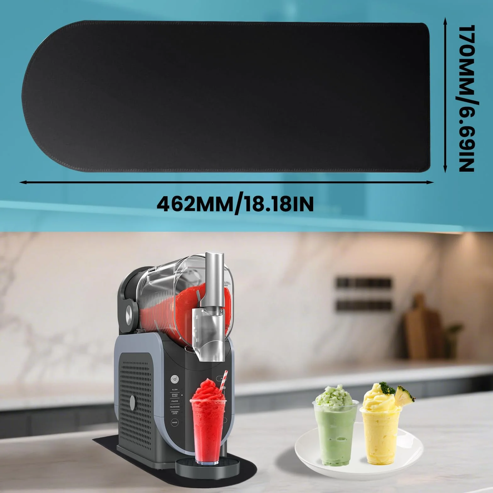 Ninja Slushie FS301EU KLAMER Slush Pad Scorrevole 46 cm x 17 cm Assorbe Macchie d'acqua nero