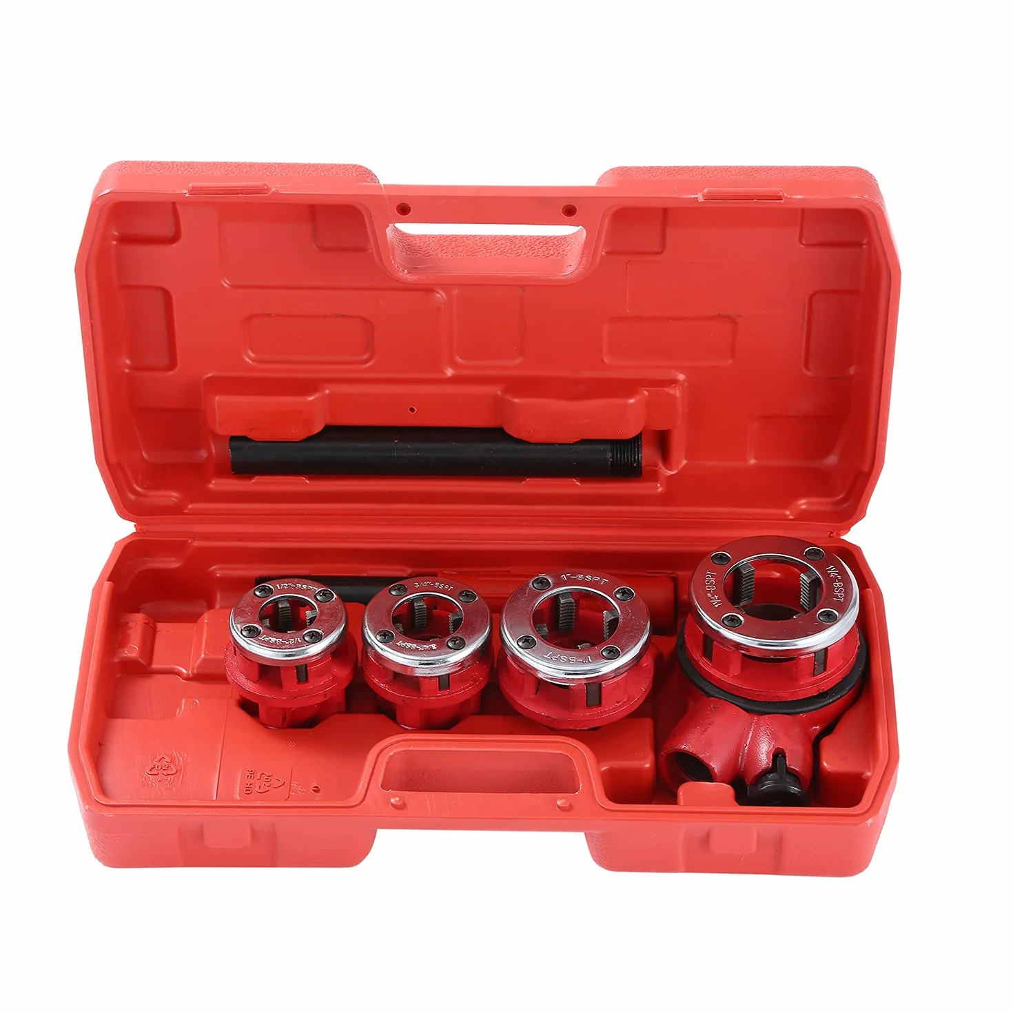 Kit di filettatura per tubi idraulici Set di filettatrici manuali in acciaio per idraulici con 4 filiere 1/2" 3/4" 1" 1-1/4". per l'installazione di tubazioni acqua e gas KATSÙ 318504