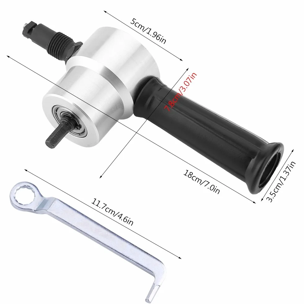 Roditrice per lamiera a Doppia Testa, 1500-3000 giri/min Taglierina a doppia testa per lamiera, Accessorio per Trapano Elettrico