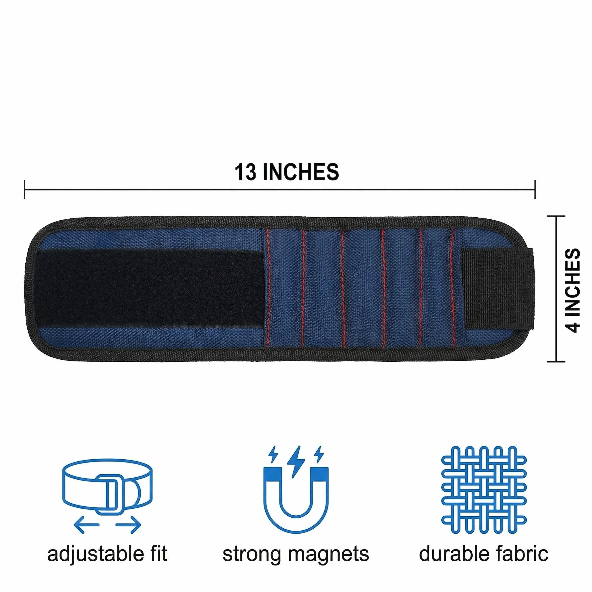 Bracciale Magnetico con 15 Potenti Magneti, Polsino Magnetico per Viti Chiodi e Bulloni, Regalo Uomo Originale per Festa del Papà e Compleanno