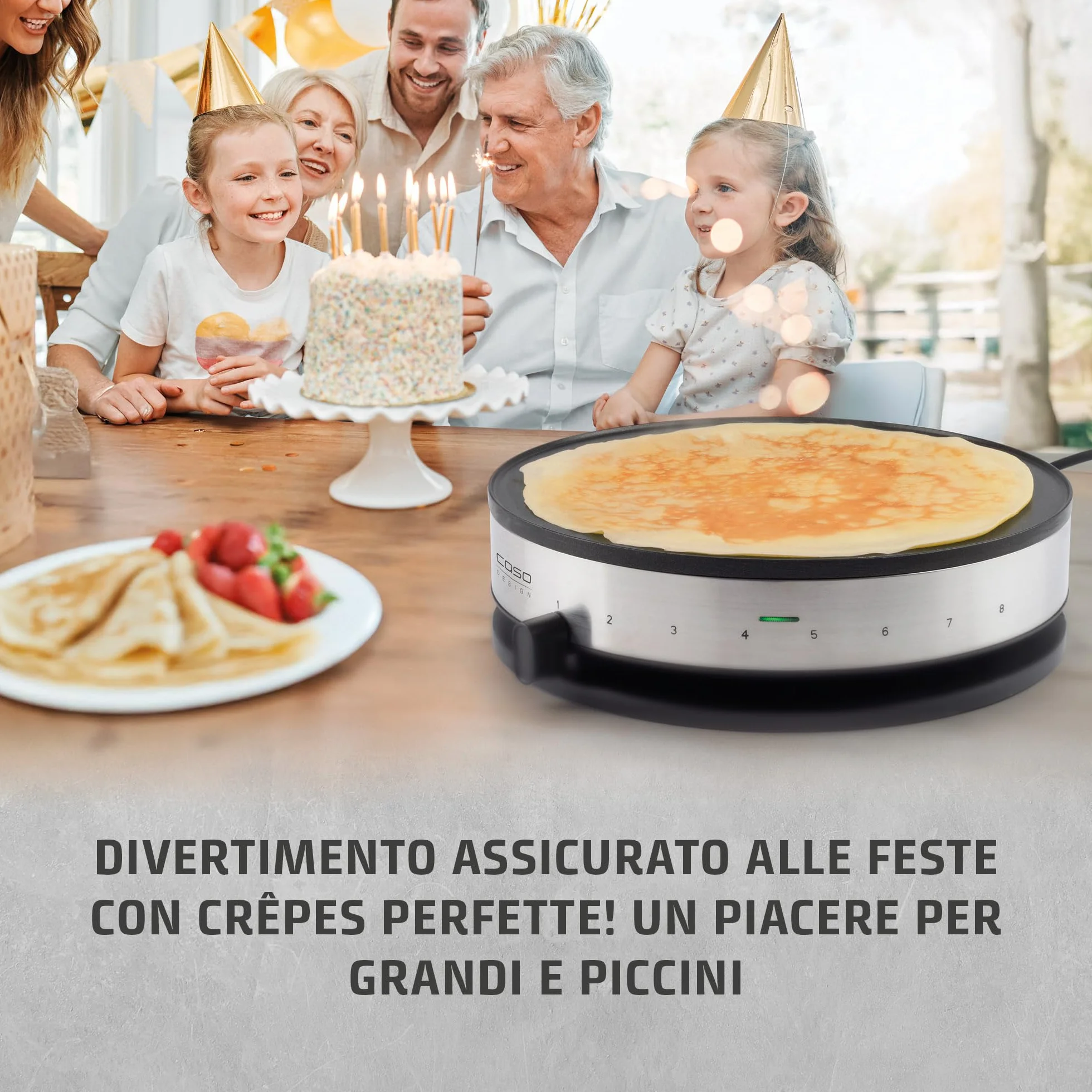 Caso 2930 cm 1300 Design crepes Maker con ampia superficie di cottura, diametro 33 cm, 1300 W