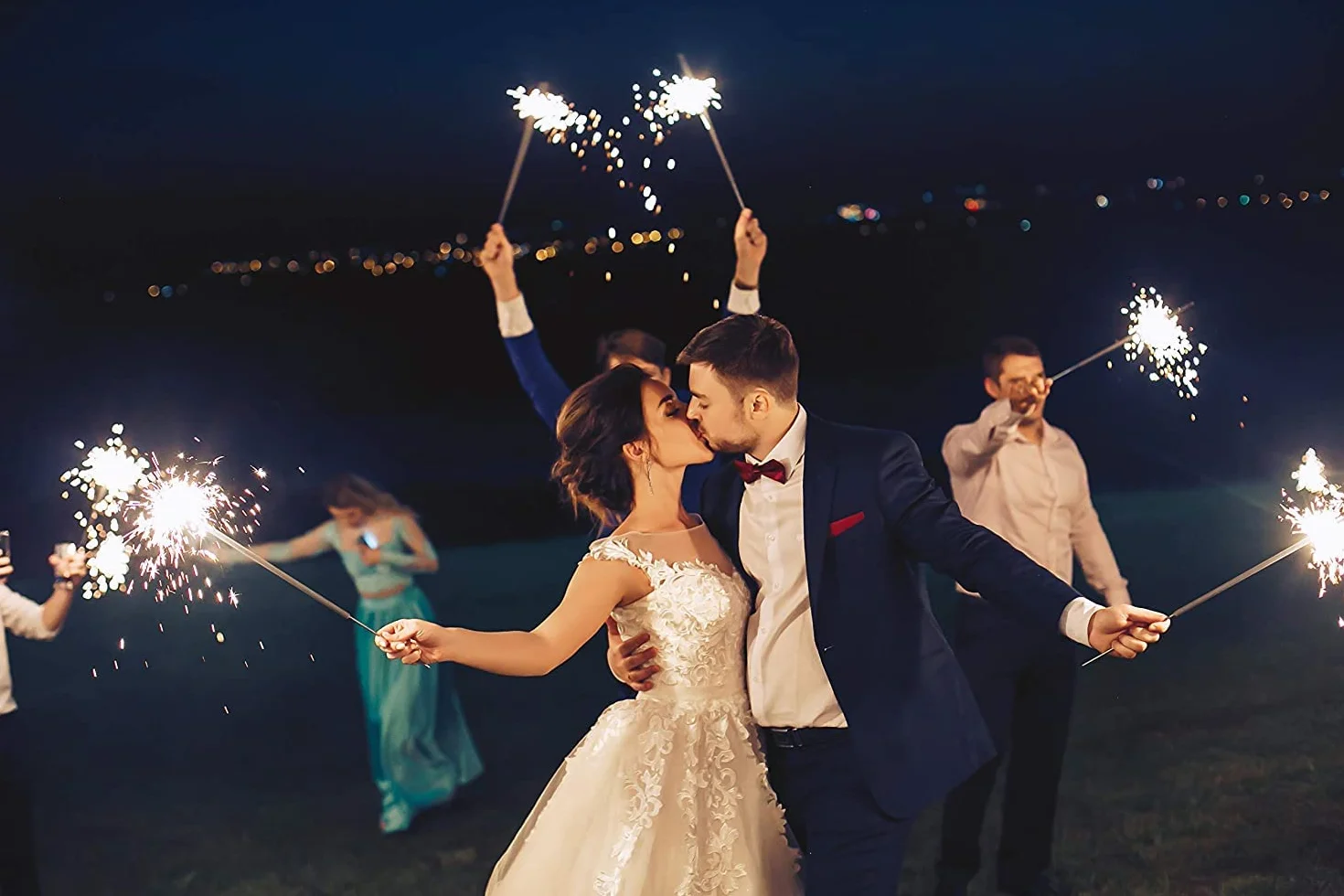 140 CANDELINE MAGICHE 26 CM SCINTILLE LUMINOSE SCINTILLANTI PER MATRIMONIO COMPLEANNO CAPODANNO