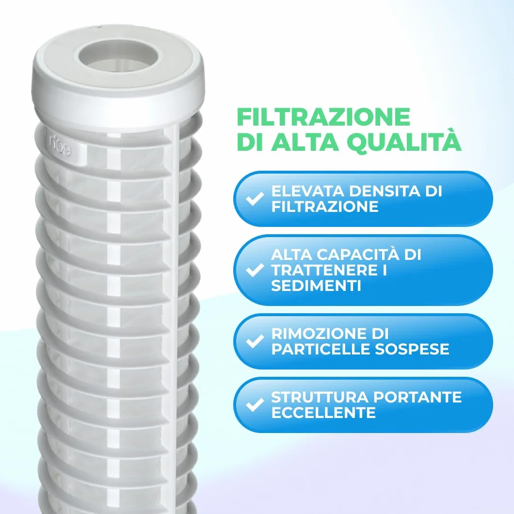 Cartuccia Filtrante per Filtro Acqua in Nylon 10 Pollici 60 Micron 1 Pezzo