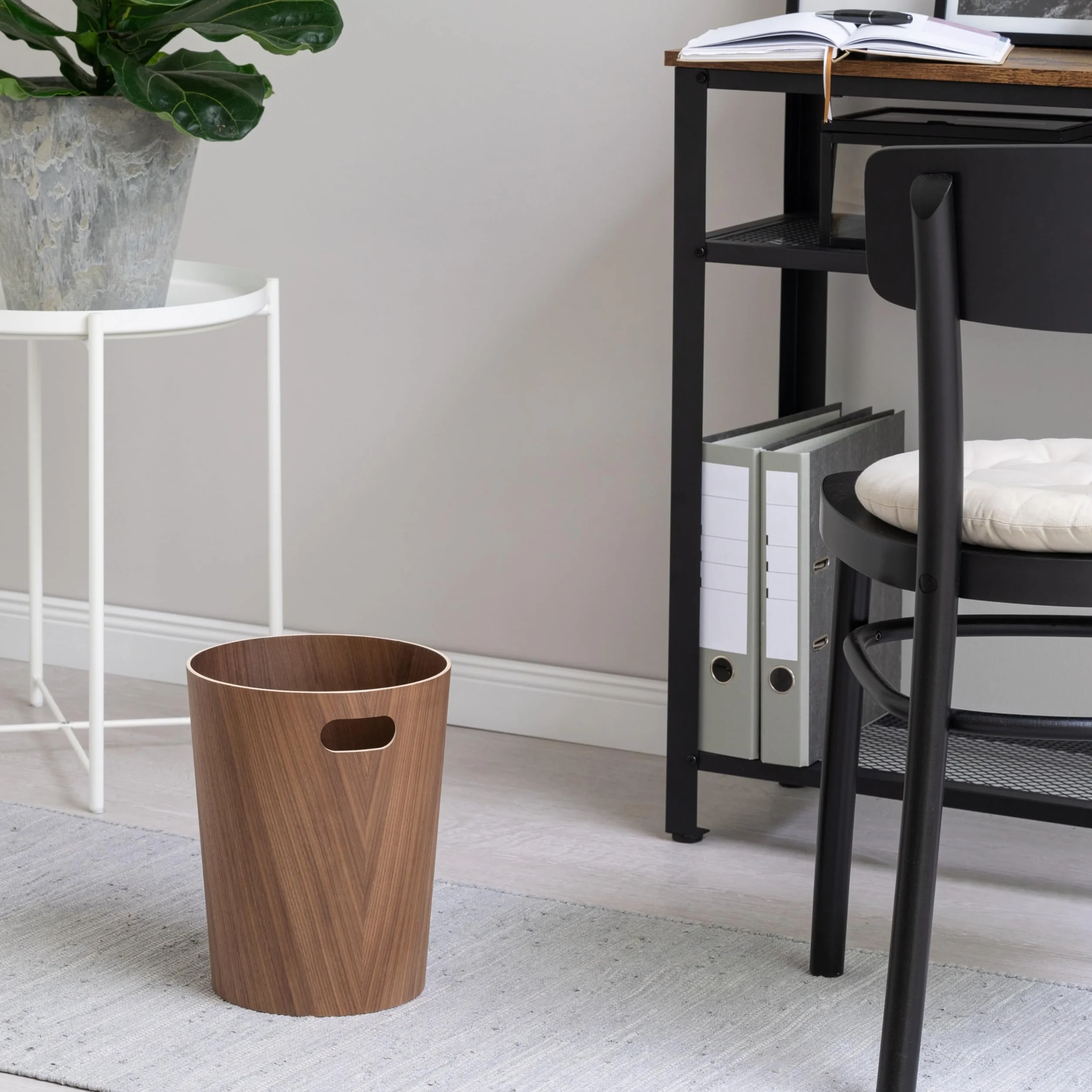 Kazai. Cestino Gettacarte in vero Legno Börje | Cestino Moderna per la carta in legno | Per ufficio, camera dei bambini, camera da letto e altro | 9 litri | Noce