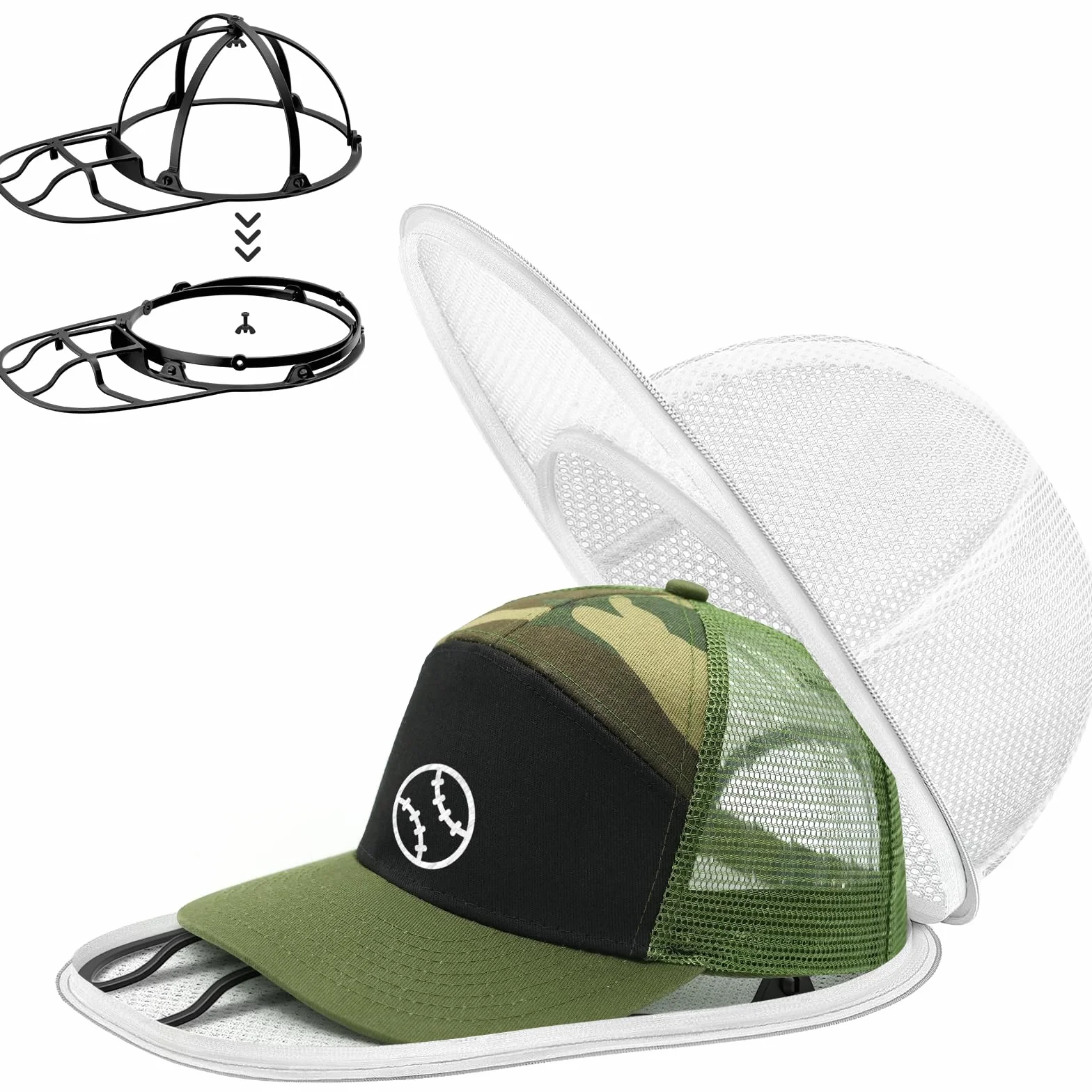 Lavaggio Cappello da Baseball Rondella per Cappelli Pulitore per Lavatrice e Lavastoviglie Supporto con Rack