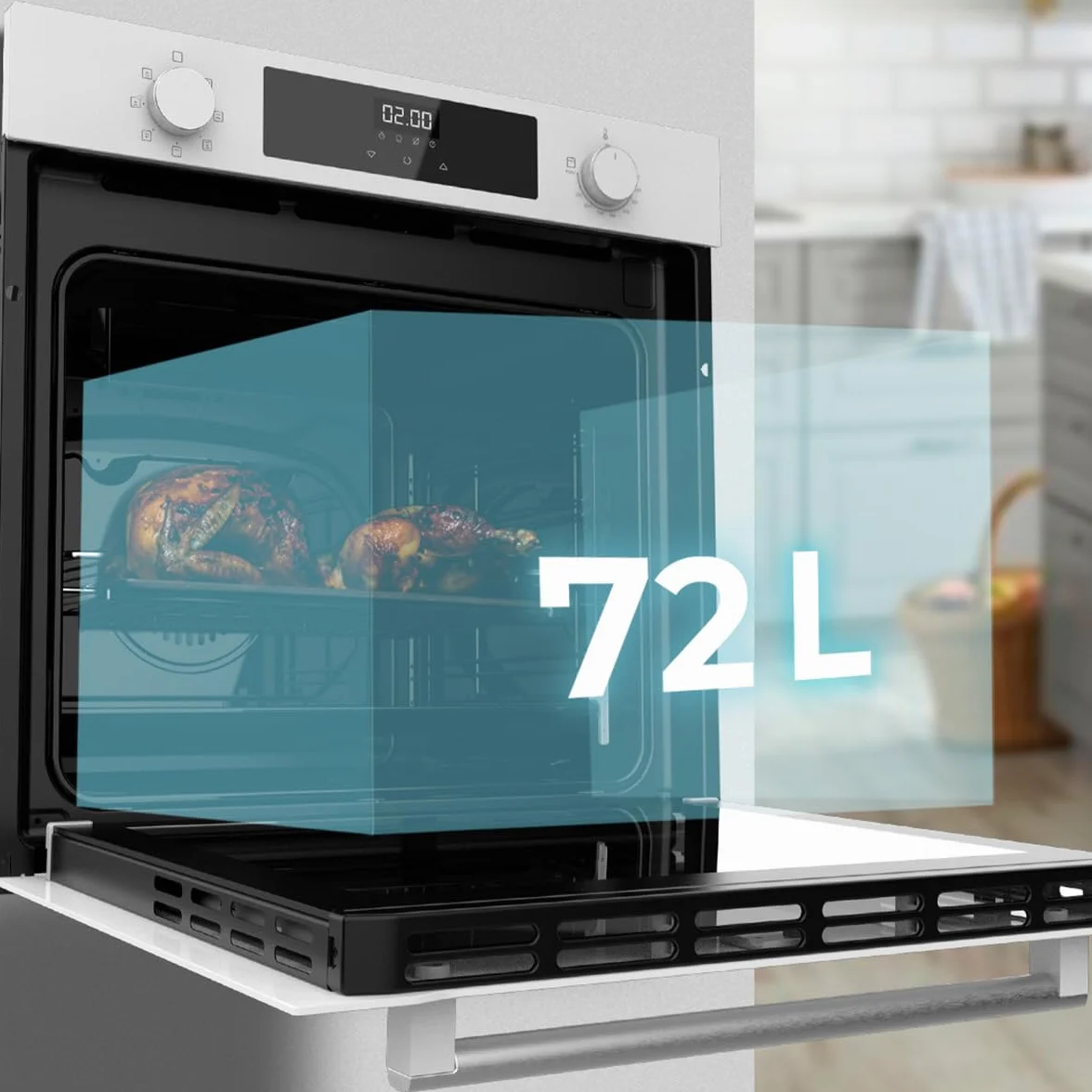 Cecotec Forno Integrabile 60 cm Bolero Hexa M226000 Glass White A. 2800 W, 72 L, 7 funzioni, modalità griglia, fan assisted grill, modalità convezione, defrost, Steam Base X2, Steam EasyClean, Steam
