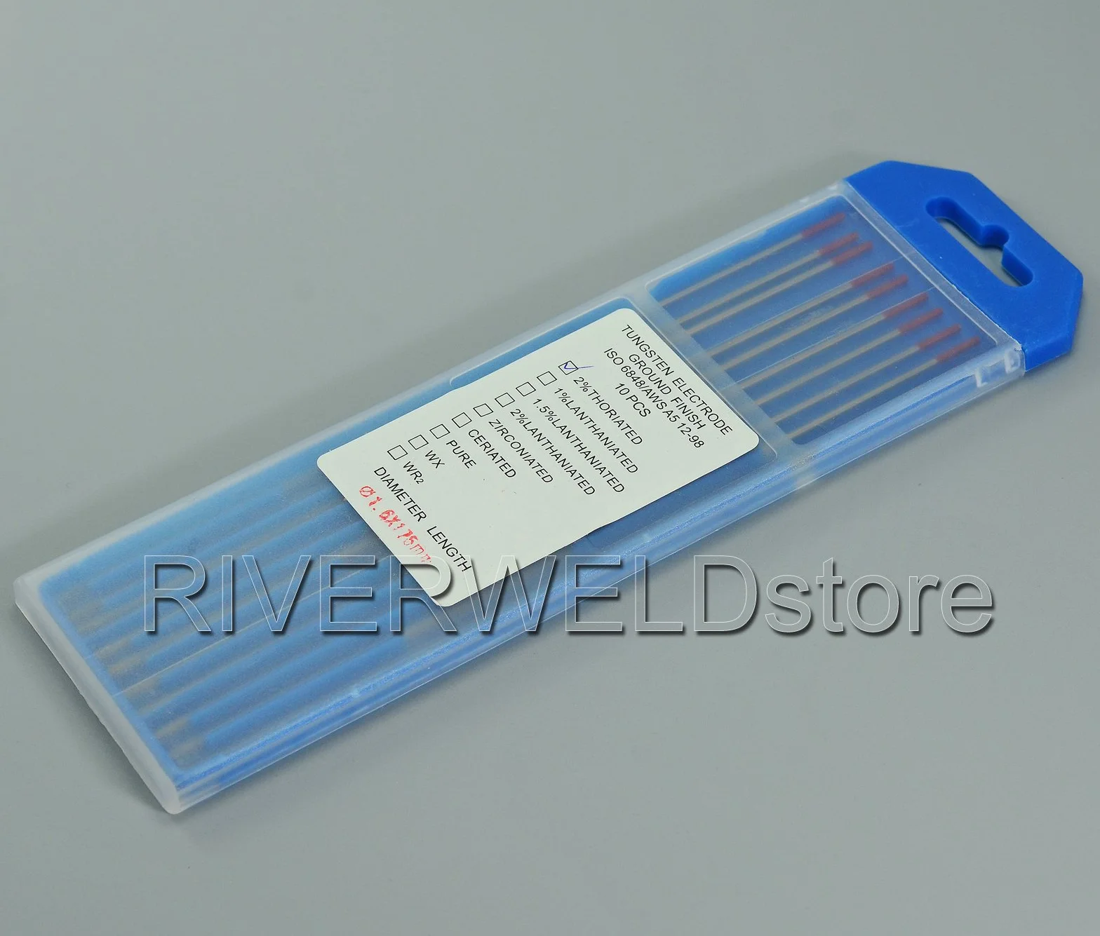 RIVERWELD 2% thoriated WT20 rosso saldatura TIG elettrodi tungsteno 1,6mm x 175mm 10pk