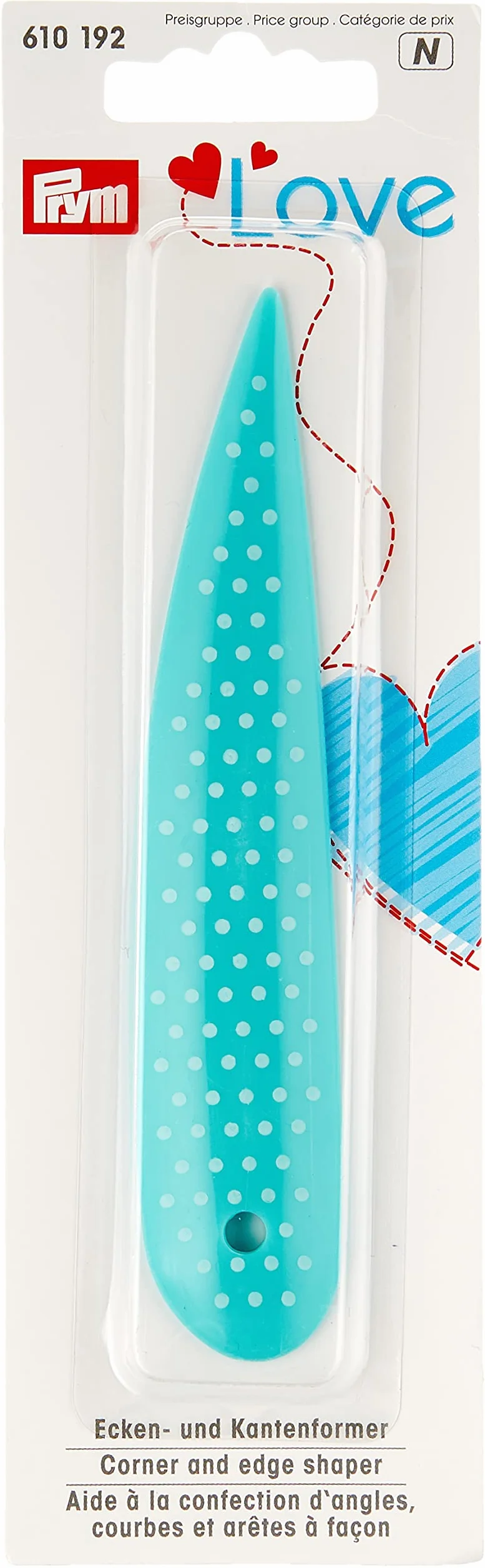 Prym Sagomatrice Angoli E Bordi, Plastic, Azzurro, 18.399999999999999 x 5.7 x 0.7 cm