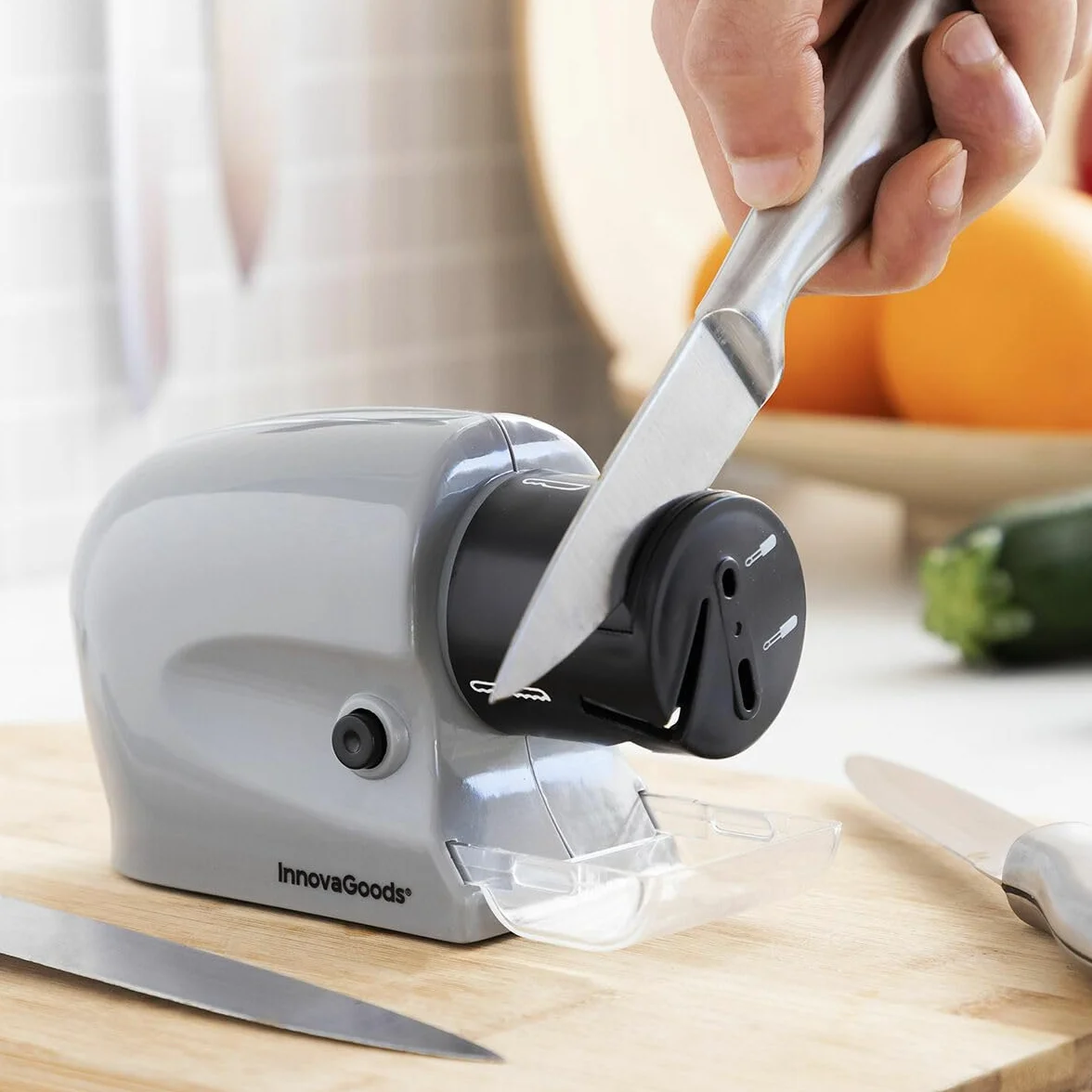 InnovaGoods® Affilatore elettrico multiuso 6 in 1 ESharp, affila le tue lame e strumenti in modo rapido e semplice, con 6 testine intercambiabili, ideale per la casa e il laboratorio.
