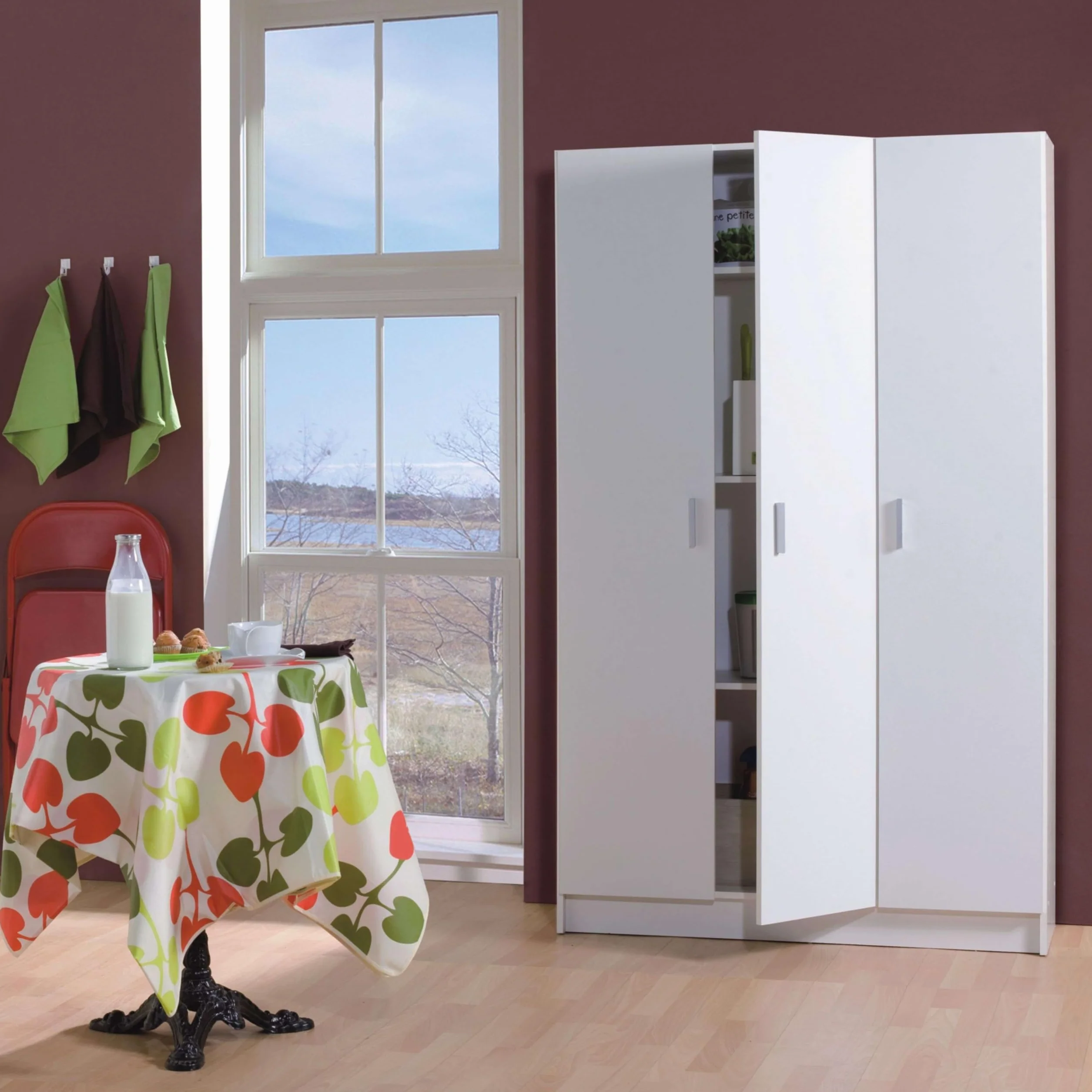 Habitdesign FOARM7143O Mobile Multiuso Tutto in Laminato, Bianco, 3