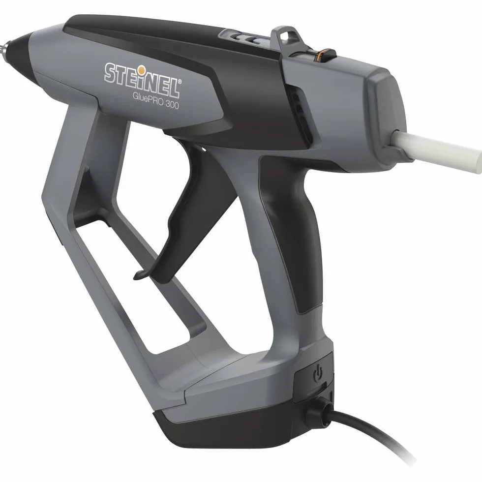 Steinel GluePRO 300 Pistola per colla professionale, pistola per colla a caldo a controllo elettronico, ugelli intercambiabili