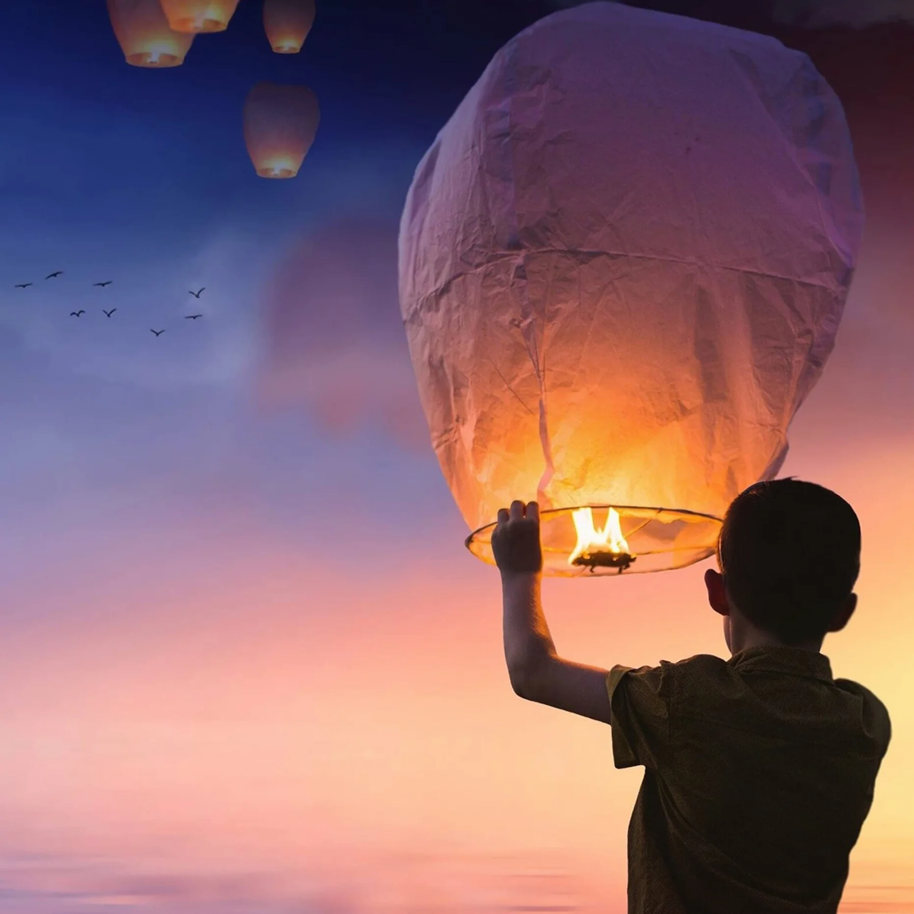 VAIIEYO Lanterne Cinesi del Cielo, Lanterne di Carta Volanti, Lanterne del Cielo che Desiderano, Luci Luminose Volanti in Stile Tradizionale, Usate per Compleanni, Matrimoni, Feste（20 pcs ）