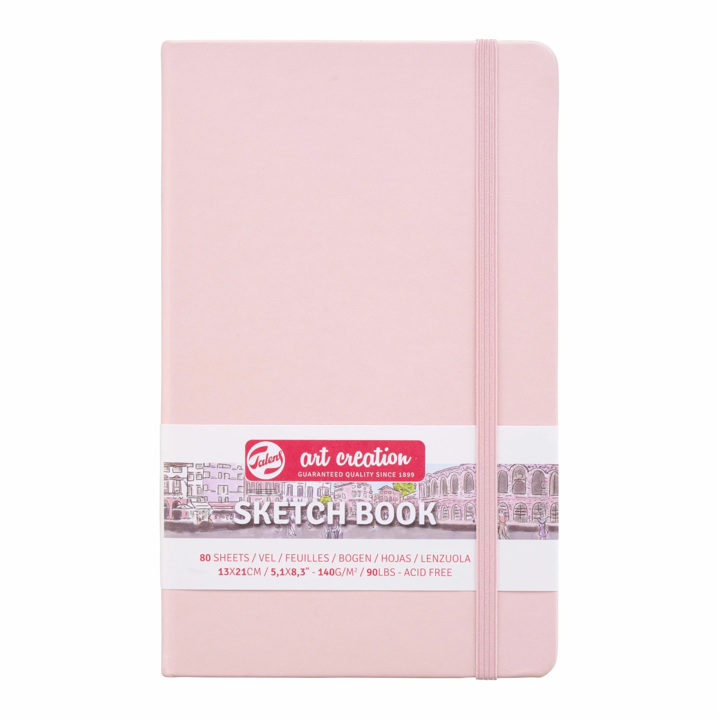 Talens Art Creation Sketchbook - Rosa Pastello 13x21 cm - 140 g - 80 fogli - Carta da disegno senza acidi - Ideale per matita, pastello, acrilici, inchiostro
