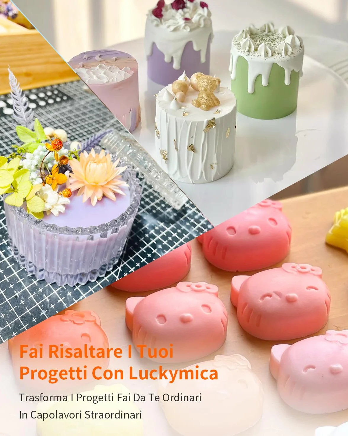Upgrade Luckymica Mica in Polvere, 24 Colori Pigmento Perlato per Resina Epossidica, Kit Artistico per Saponi, Candele, Lucidalabbra, Colorante, Bombe da Bagno & Slime