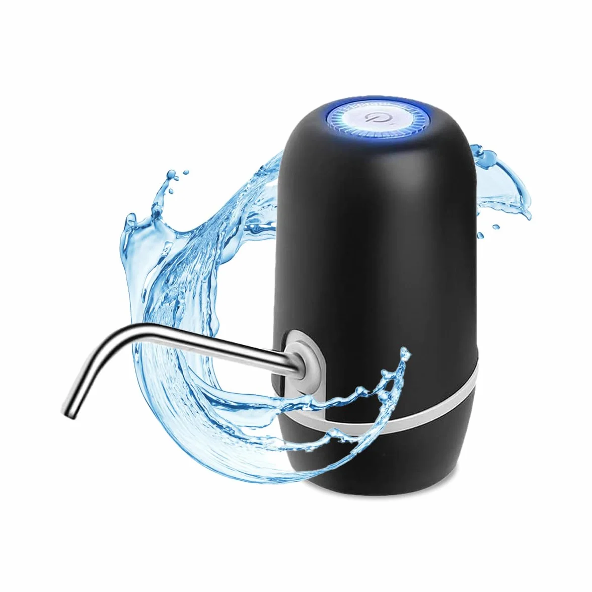NK Dispenser di acqua automatico ricarica USB dosatore acciaio senza BPA 1200 mAh 1,5 l Nero