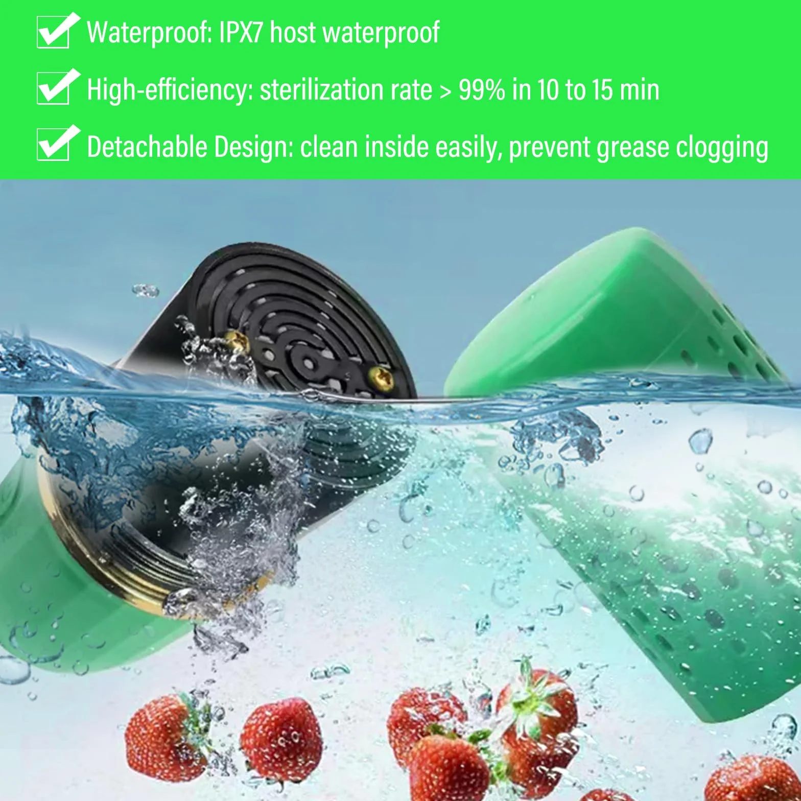 Depuratore Frutta e Verdura Wireless USB Portatile ad Ultrasuoni Lavatrice Ricaricabile