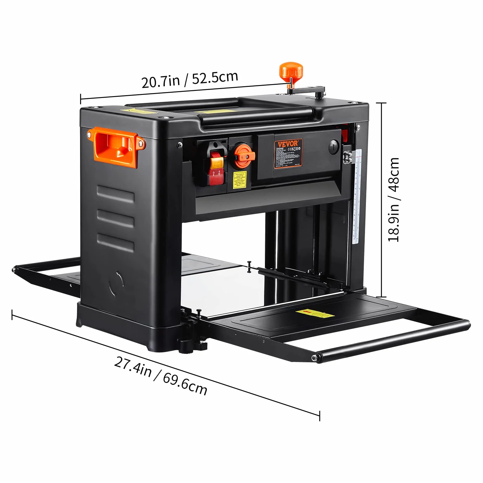 VEVOR Pialla a Spessore 2000W per Legno Altezza Regolabile Lama Acciaio al Carbonio, Pialla Filo Spessore da 15A Velocità 23500 giri/min Larghezza max. 33 cm per Lavorazione di Legno da Falegnameria
