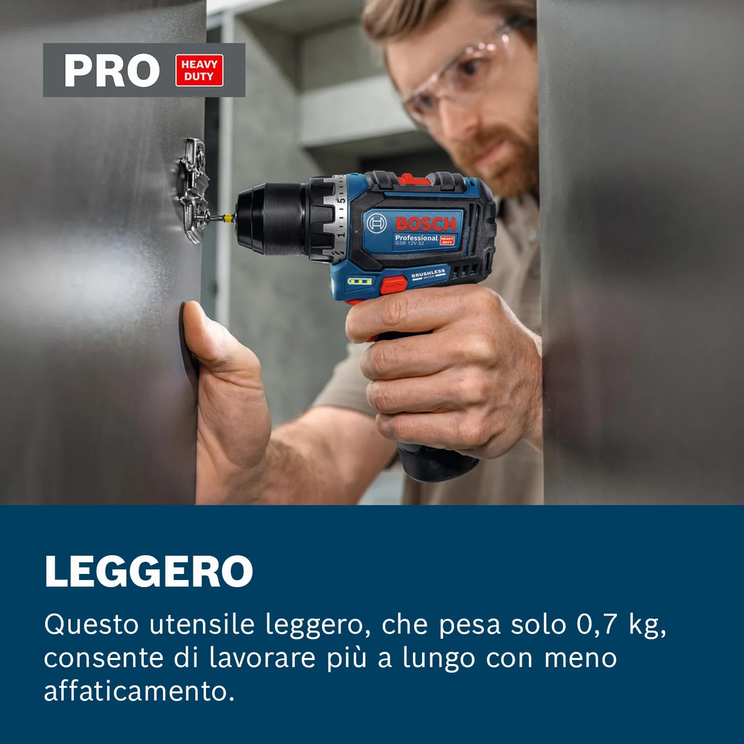 Bosch Professional 12V System Trapano-avvitatore a batteria GSR 12V-32 (Advanced KickBack Control, motore brushless, incl. 2.0 Ah, GAL 12V-20, acc., inserto P&C, borsa portautensili)