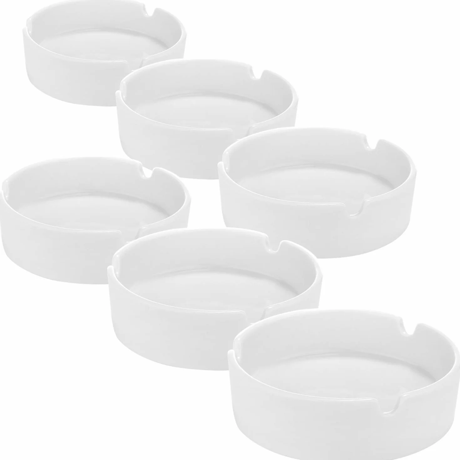 COM-FOUR® 6 sztuk popielniczek ceramicznych prosty design
