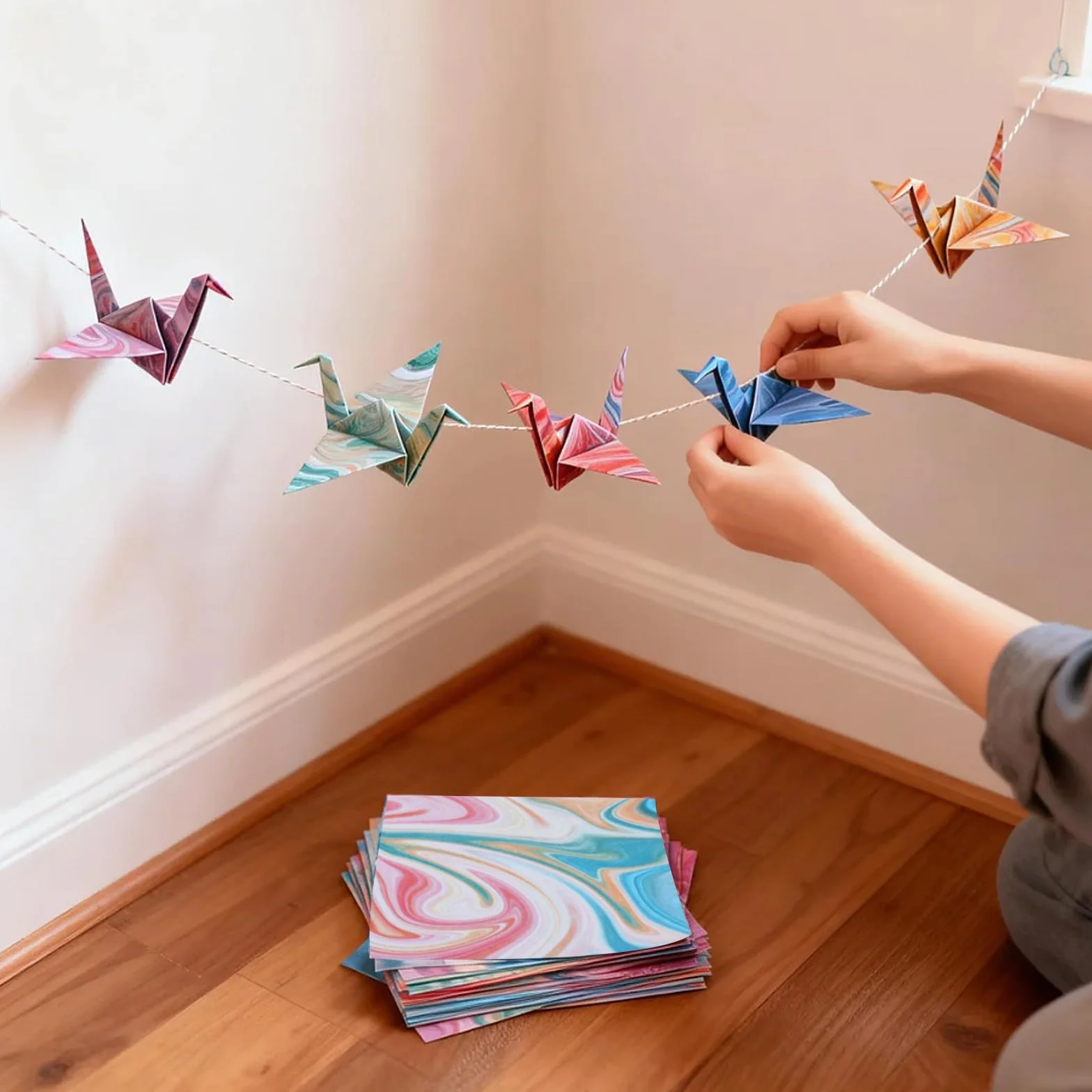 400 Fogli di Carta Origami Sfumata, 9,5 x 9,5 cm Fogli Cartoncini Colorati, Cartoncino Colorato per Progetti Artistici, DIY Lavori Creativi fai-da-te