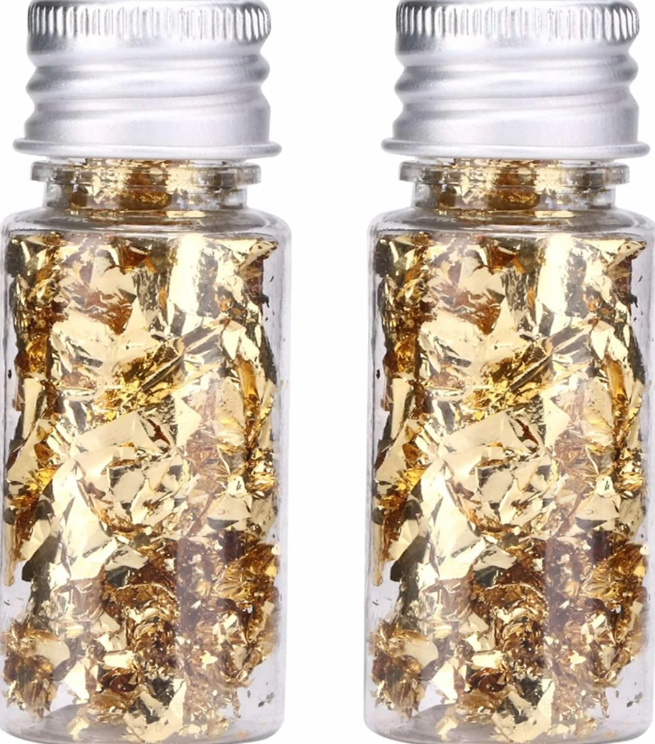 2 Bottiglie Foglia Oro, Oro 24K Vero Foglia Oro Decorazione per Torte Uso Decorazione Artigianale per Decorare Torte Vino Gelati Uso in Cucina