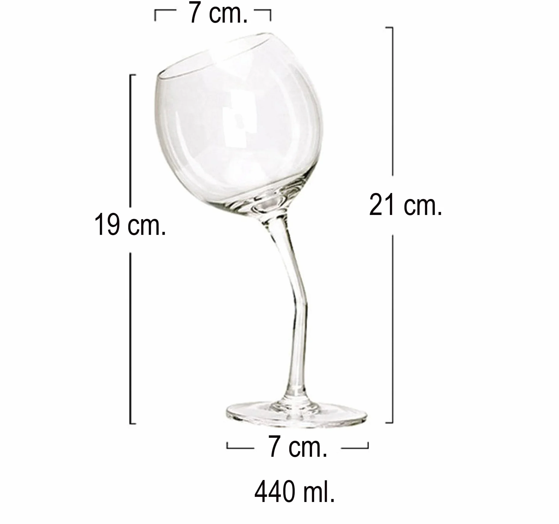 Bombo Bicchiere in Vetro Calice storto 440 ml compleanno 50 anni
