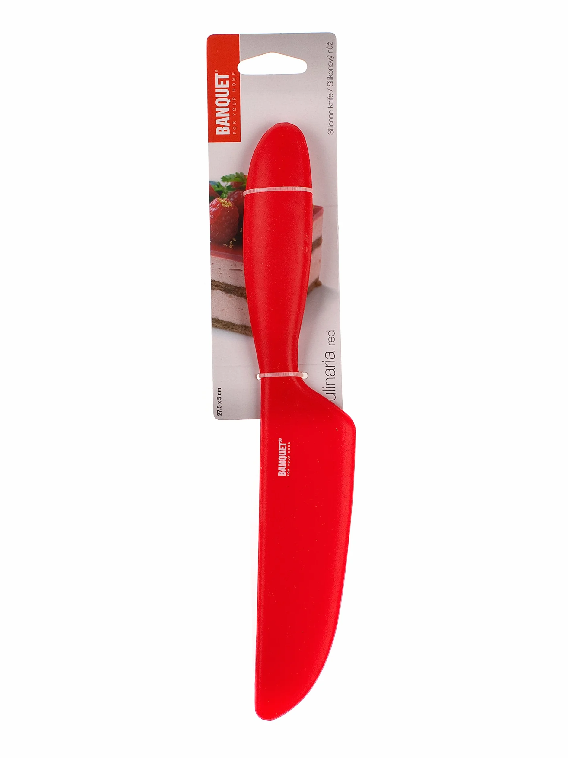 Coltello da cucina in silicone rosso 6.5 x 32 x 1.5 cm