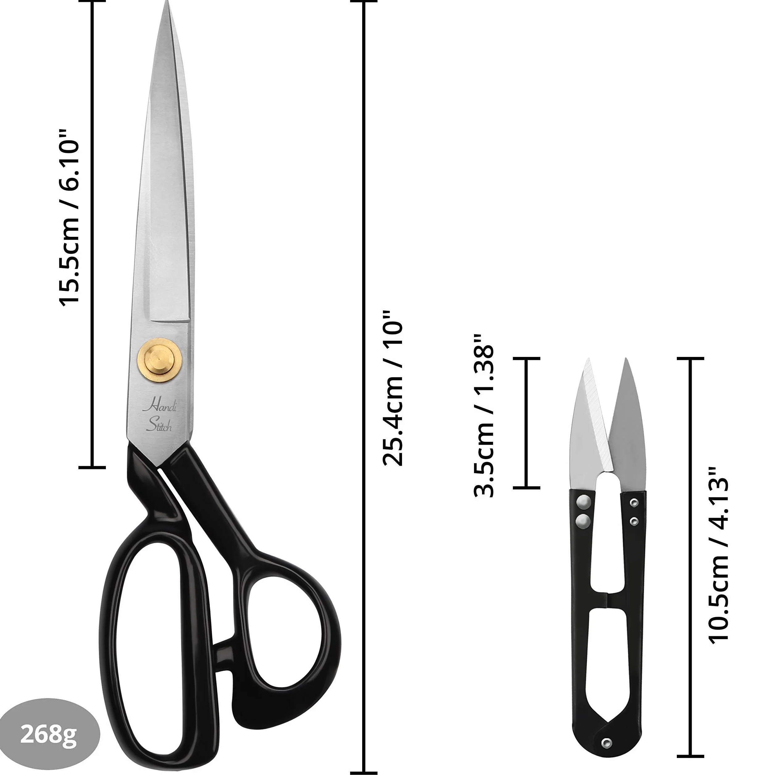 Forbici da Sarta Professionali 25,4 cm Acciaio Inox per Tessuti Pelle Denim